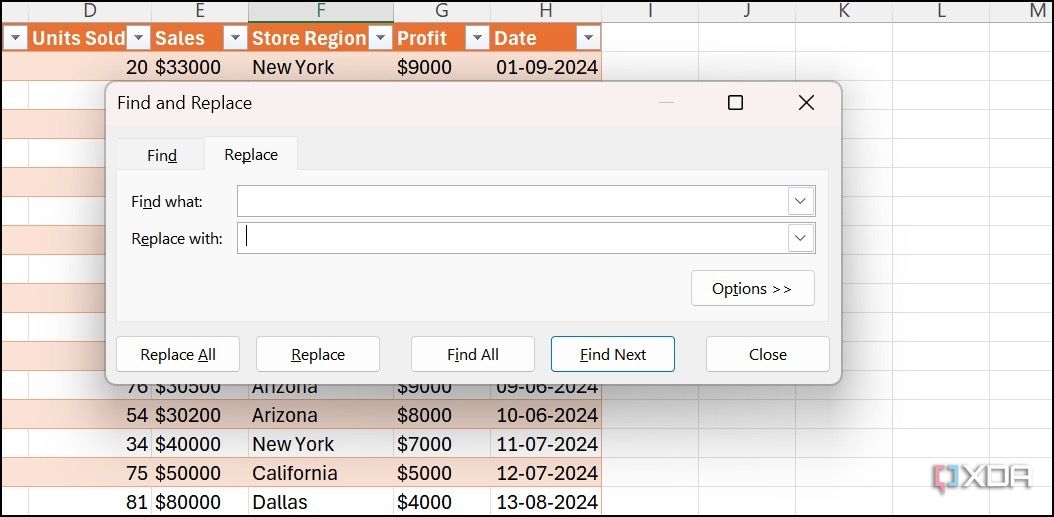 herramienta de buscar y reemplazar en Excel