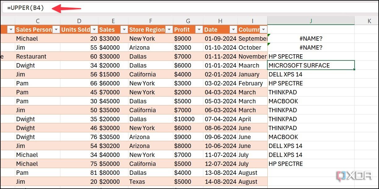 Cambiar mayúsculas y minúsculas en Excel