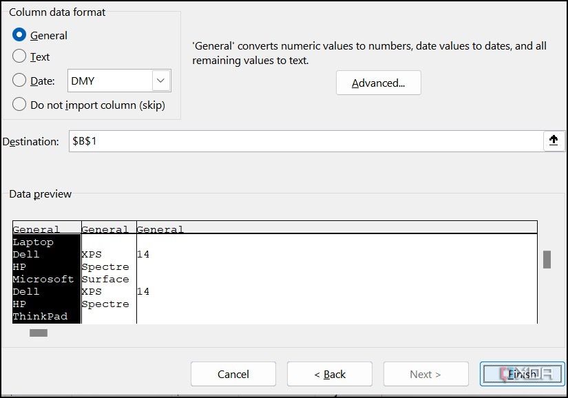 Crear columnas en Excel a partir de una cadena de texto