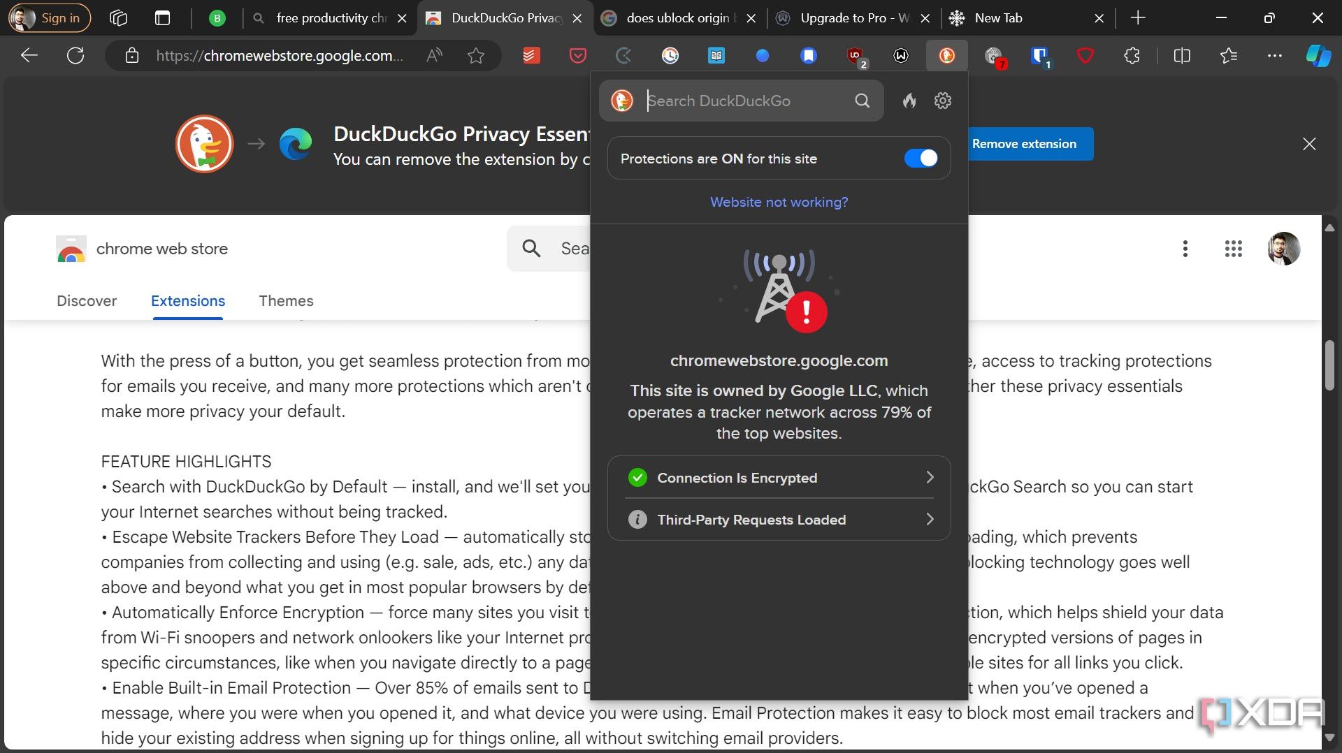 Extensión esencial de privacidad de DuckDuckGo