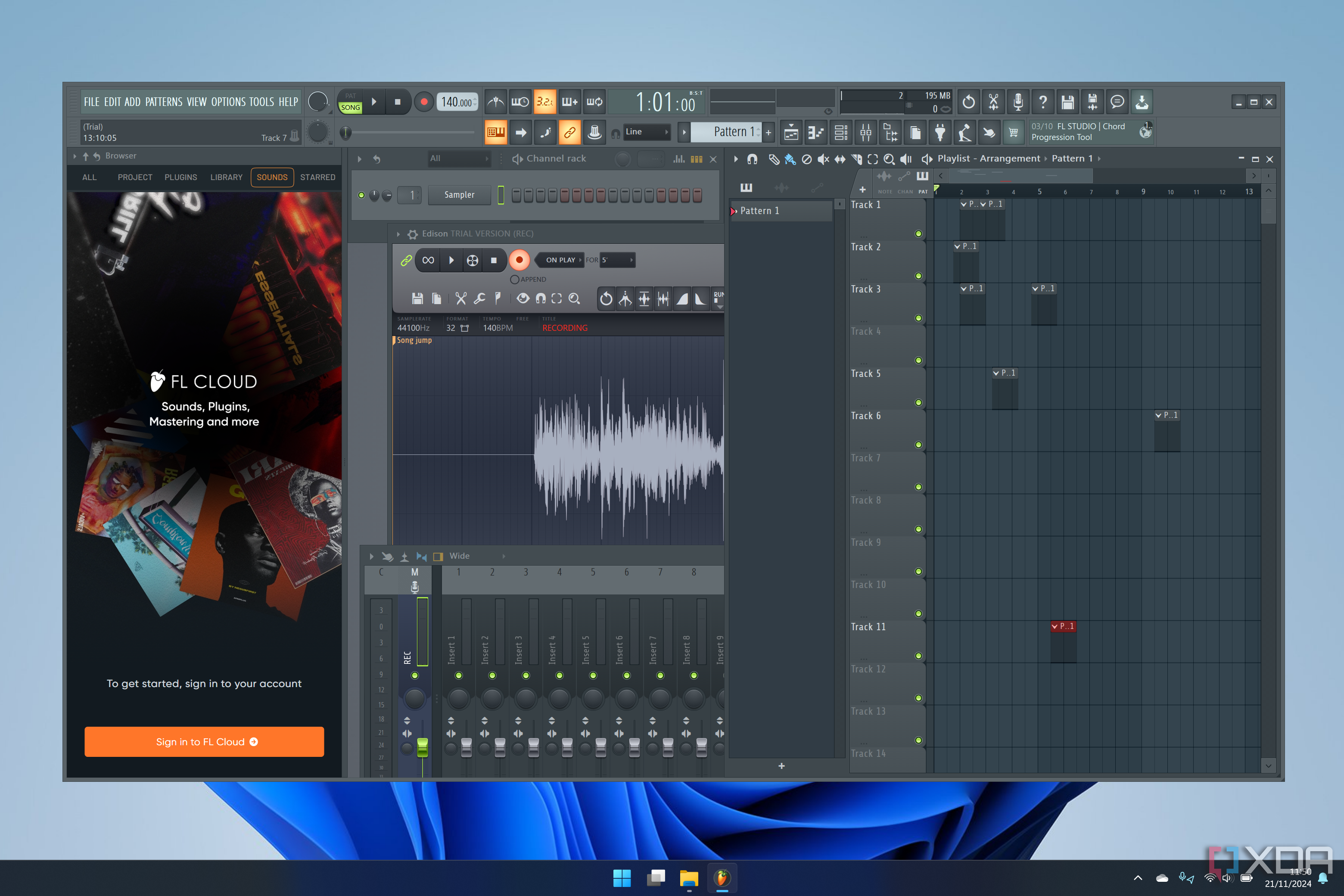 Captura de pantalla de FL Studio ejecutándose en Windows