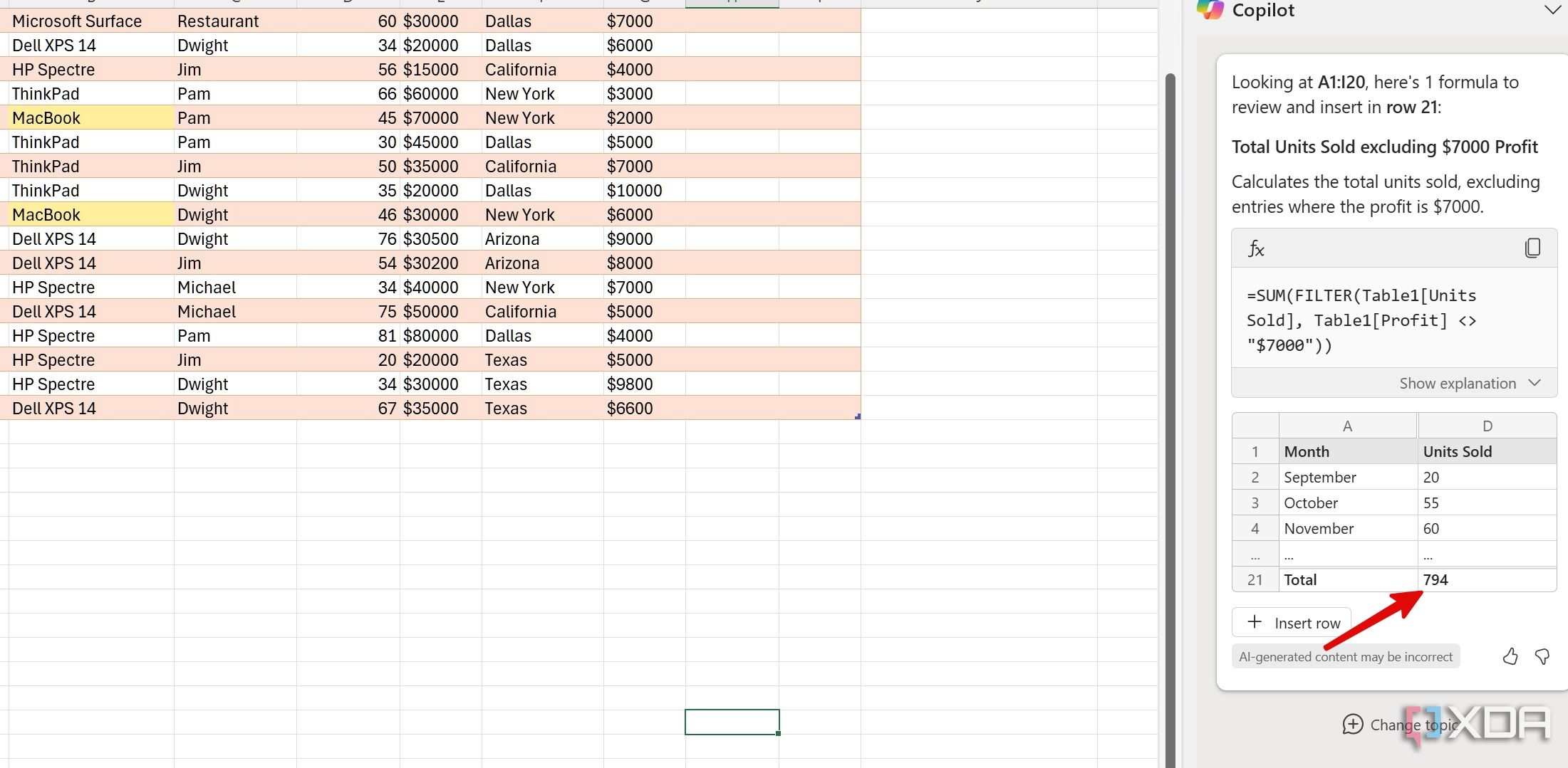 Comprender datos de Excel usando Copilot