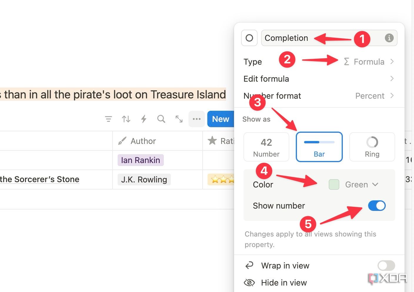 Agregar fórmula en la base de datos de Notion