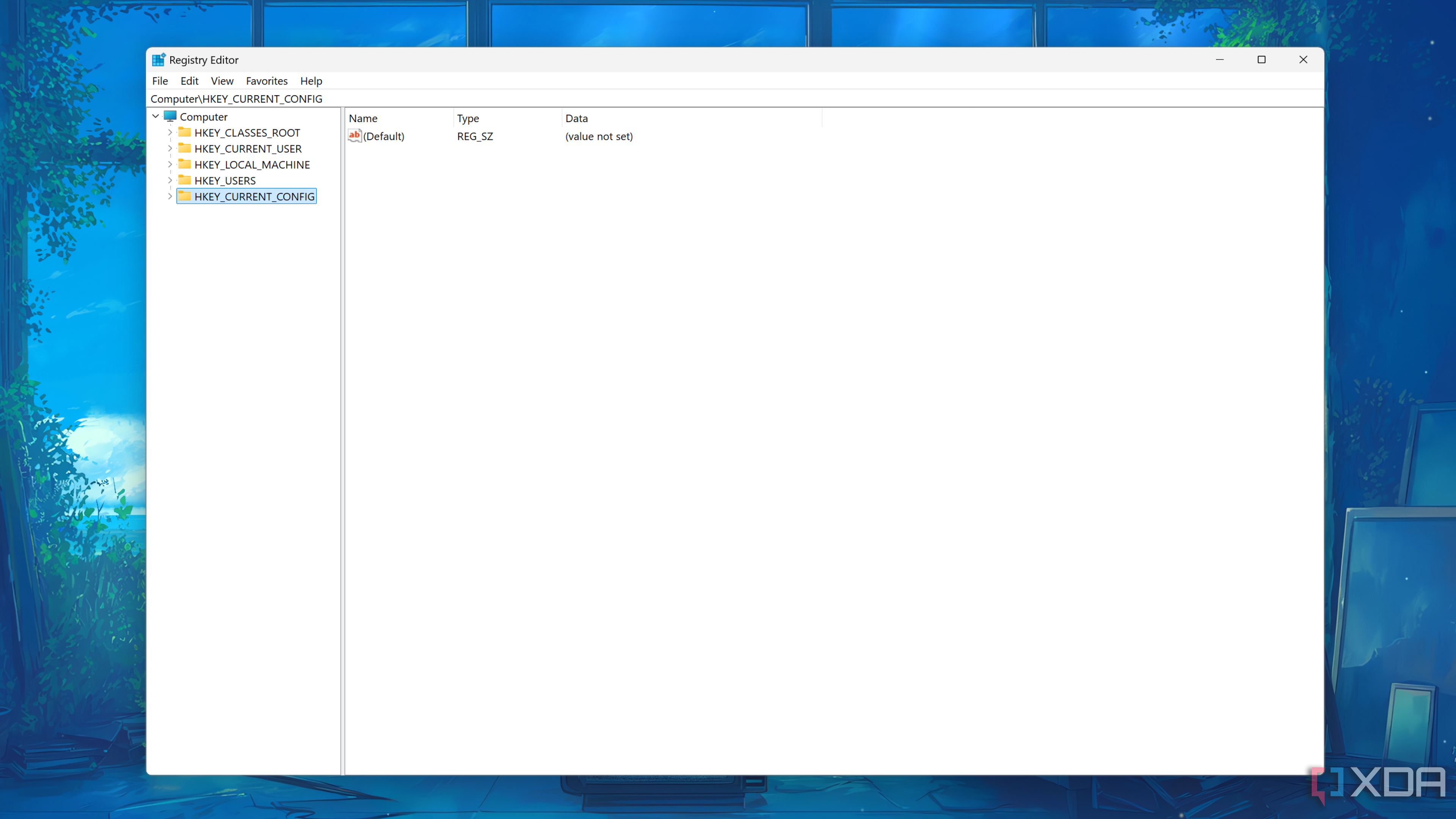The Registry Editor on Windows 11