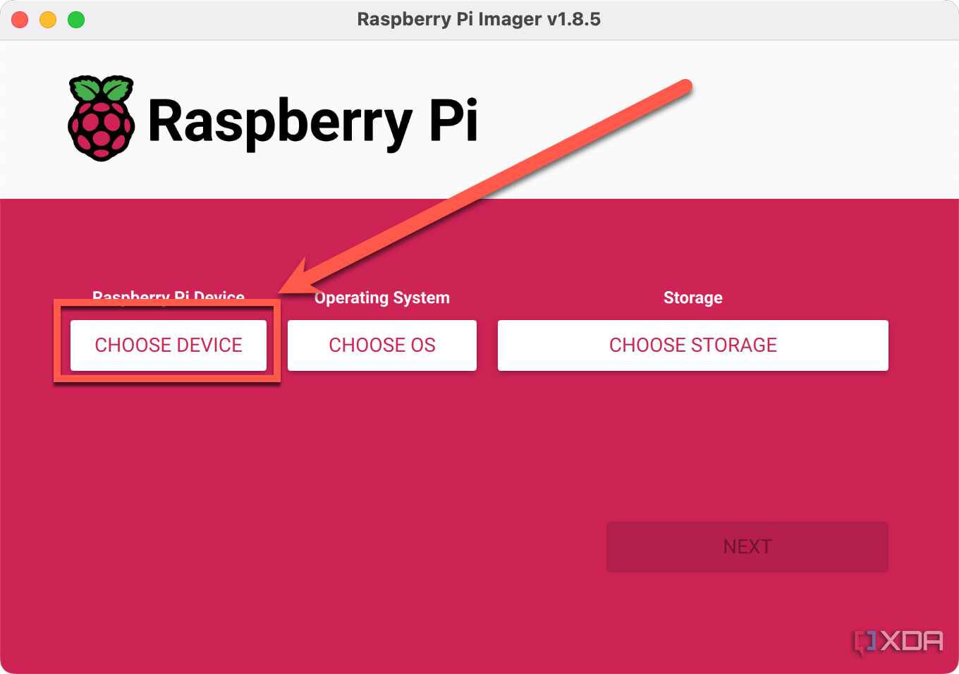 RPi Imager Choose Device