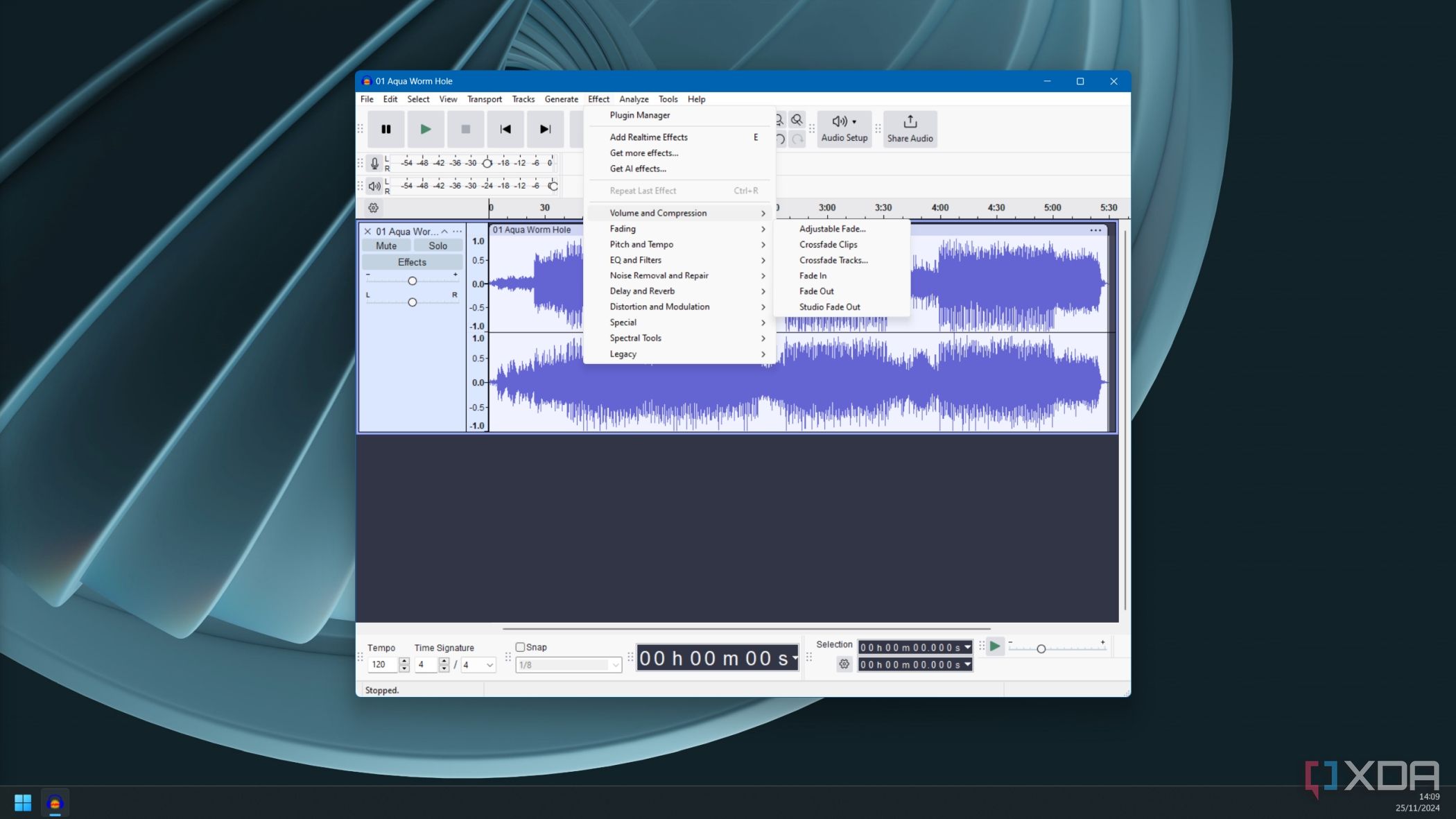 Los efectos estándar son compatibles con Audacity