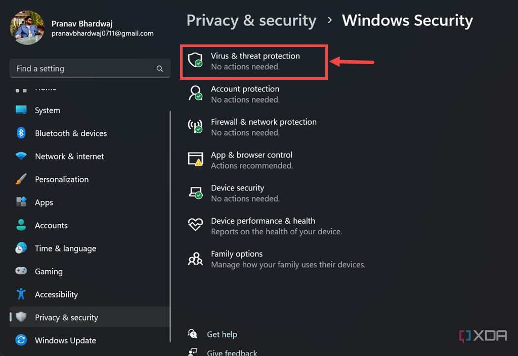 Protección contra virus y amenazas Seguridad de Windows