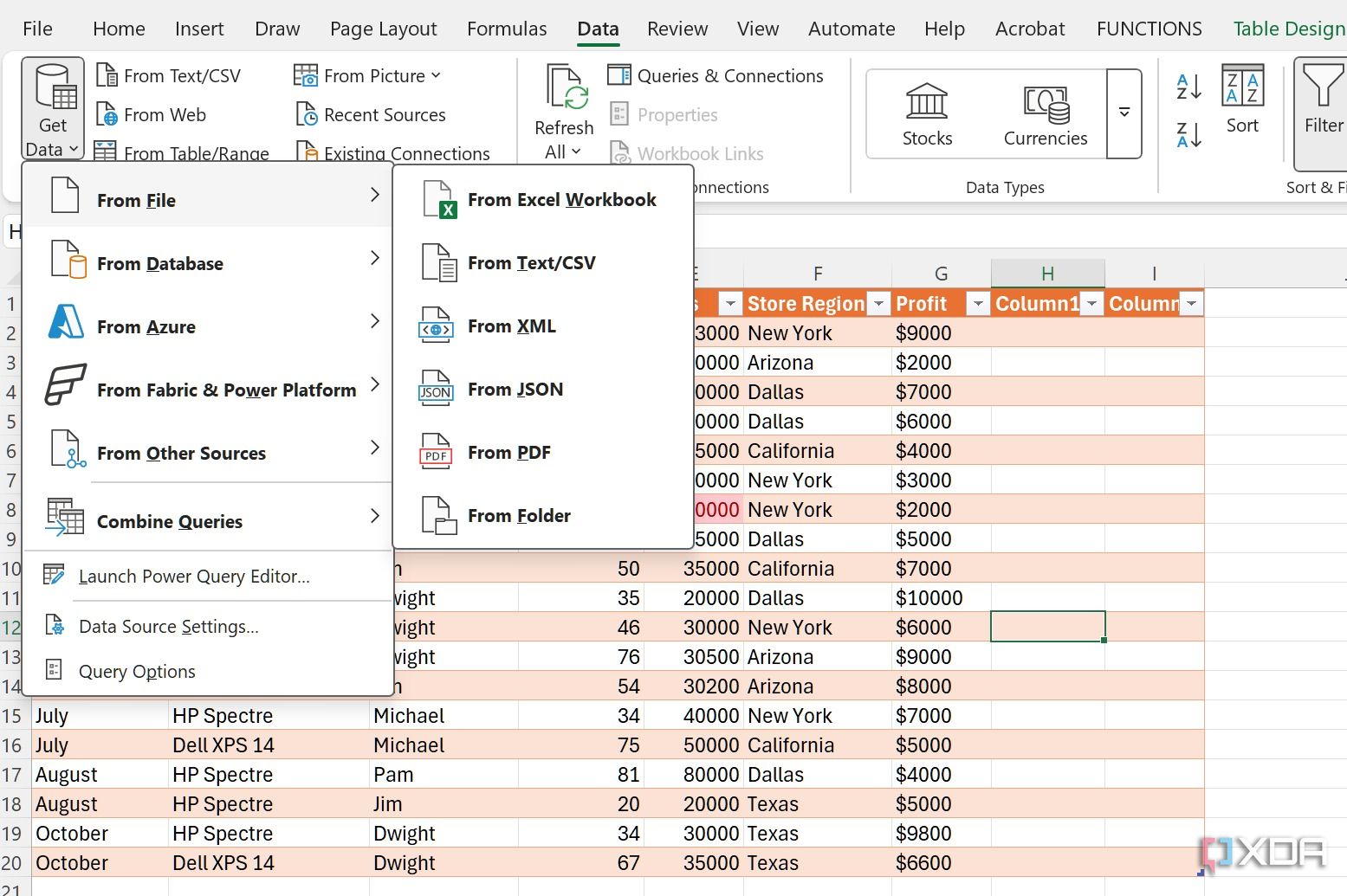 Importar datos en Excel