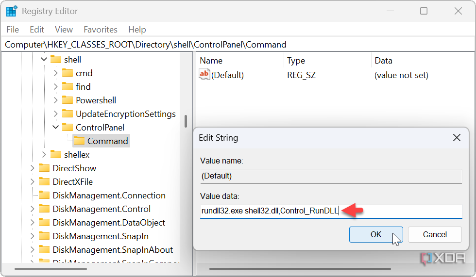 showing how to tweak the windows registry to add control panel to context menu