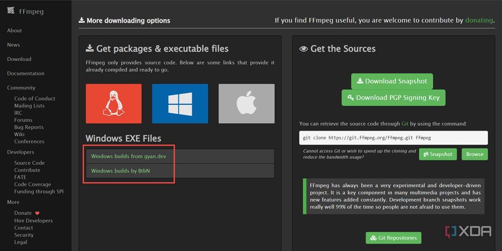 Descargue los archivos ejecutables para instalar en Windows