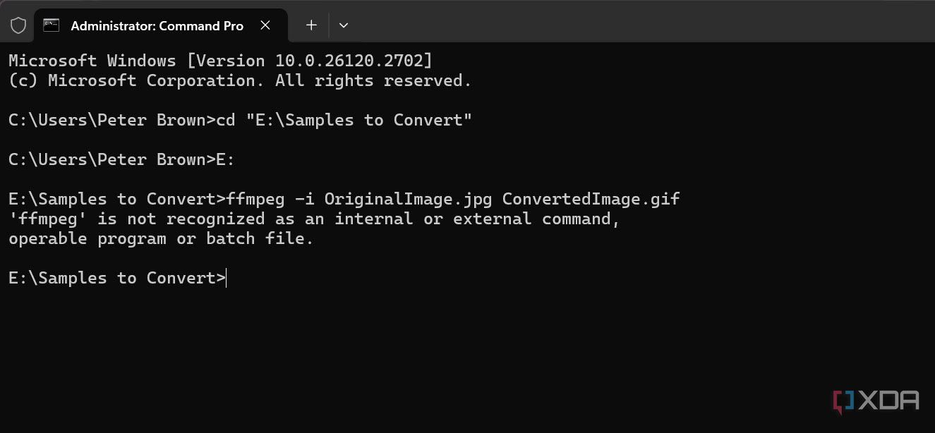 Error "ffmpeg no se reconoce como comando interno o externo"