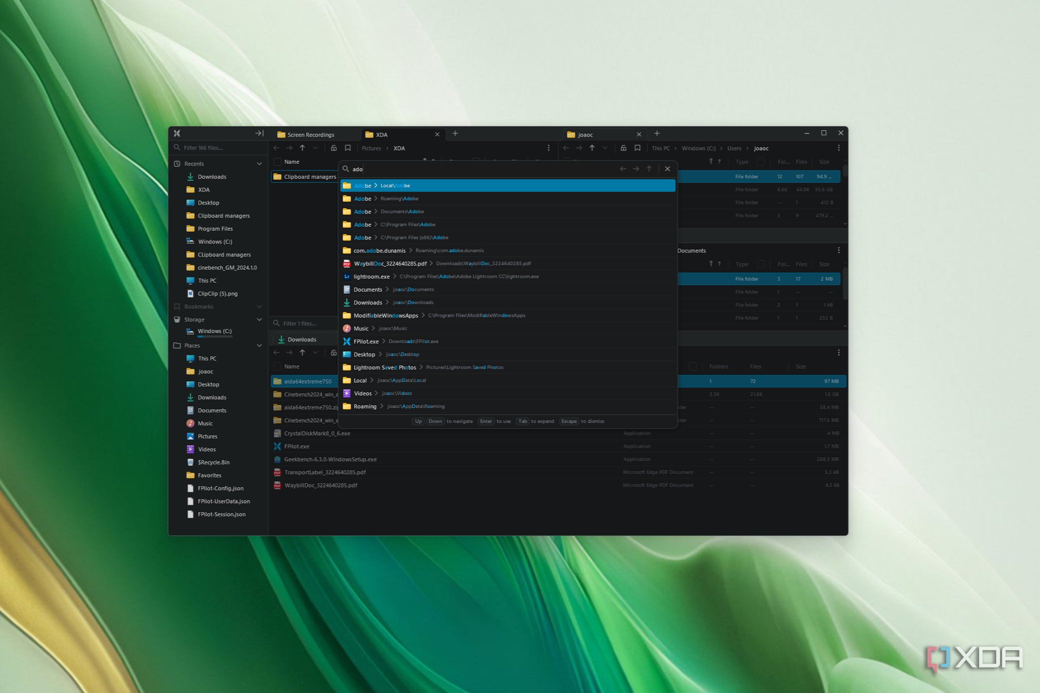 Screenshot of the Go To search bar in File Pilot