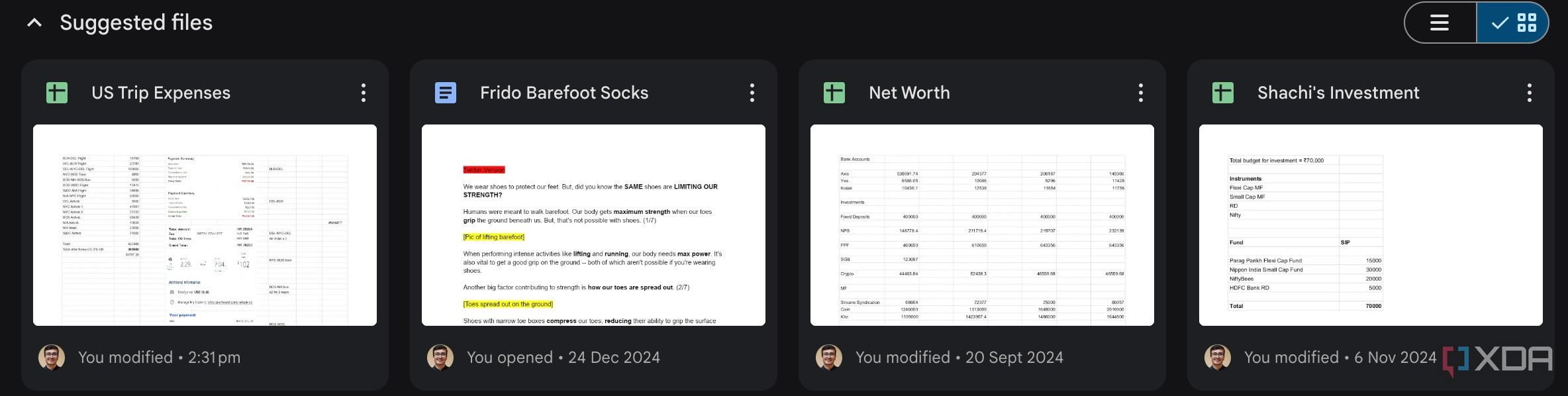 Google Sheets on Drive