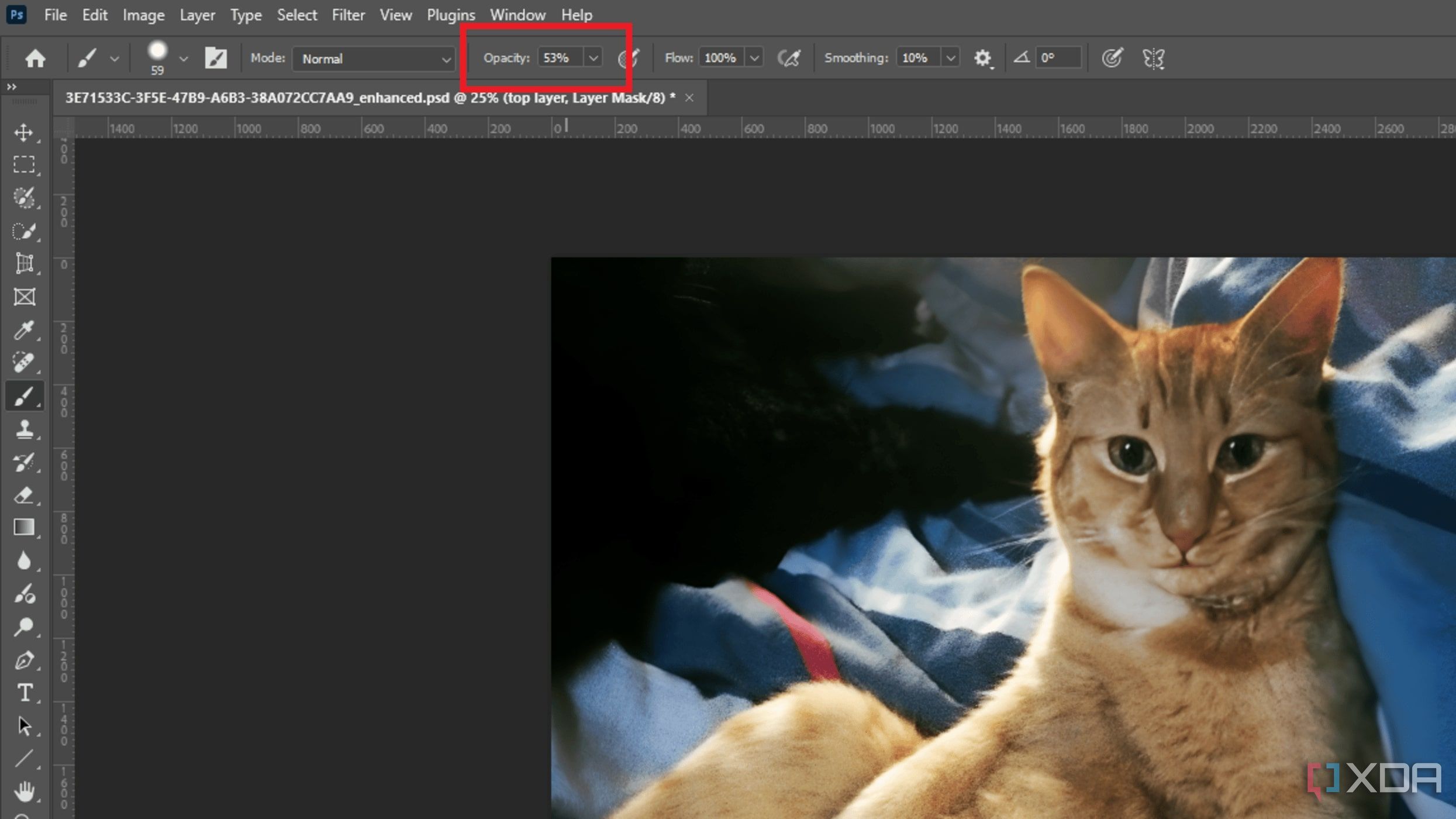 Cómo reducir la opacidad de la máscara en Photoshop