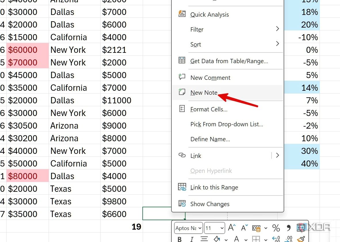 add a comment in Excel