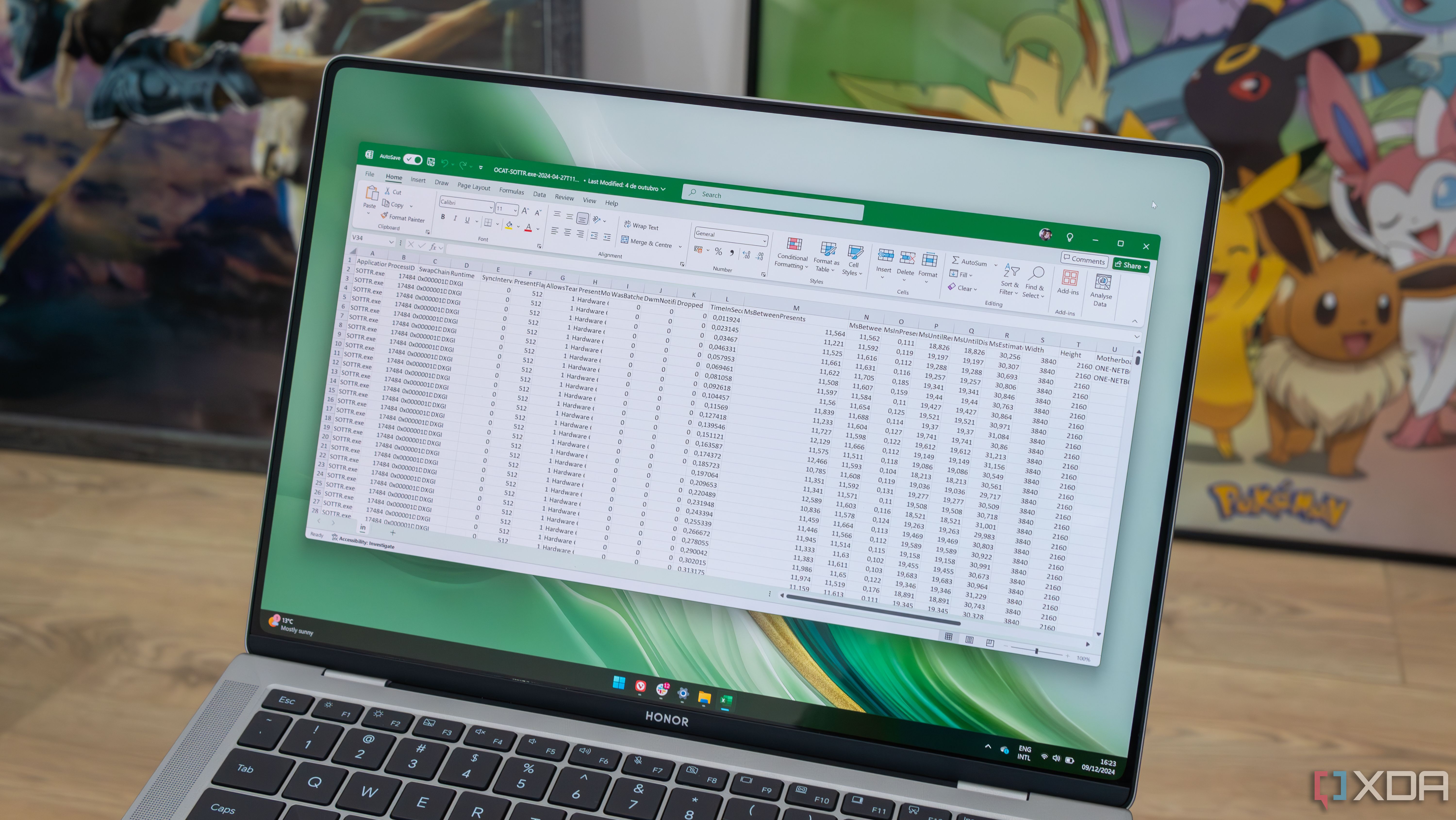 Una computadora portátil con Windows 11 que ejecuta Microsoft Excel