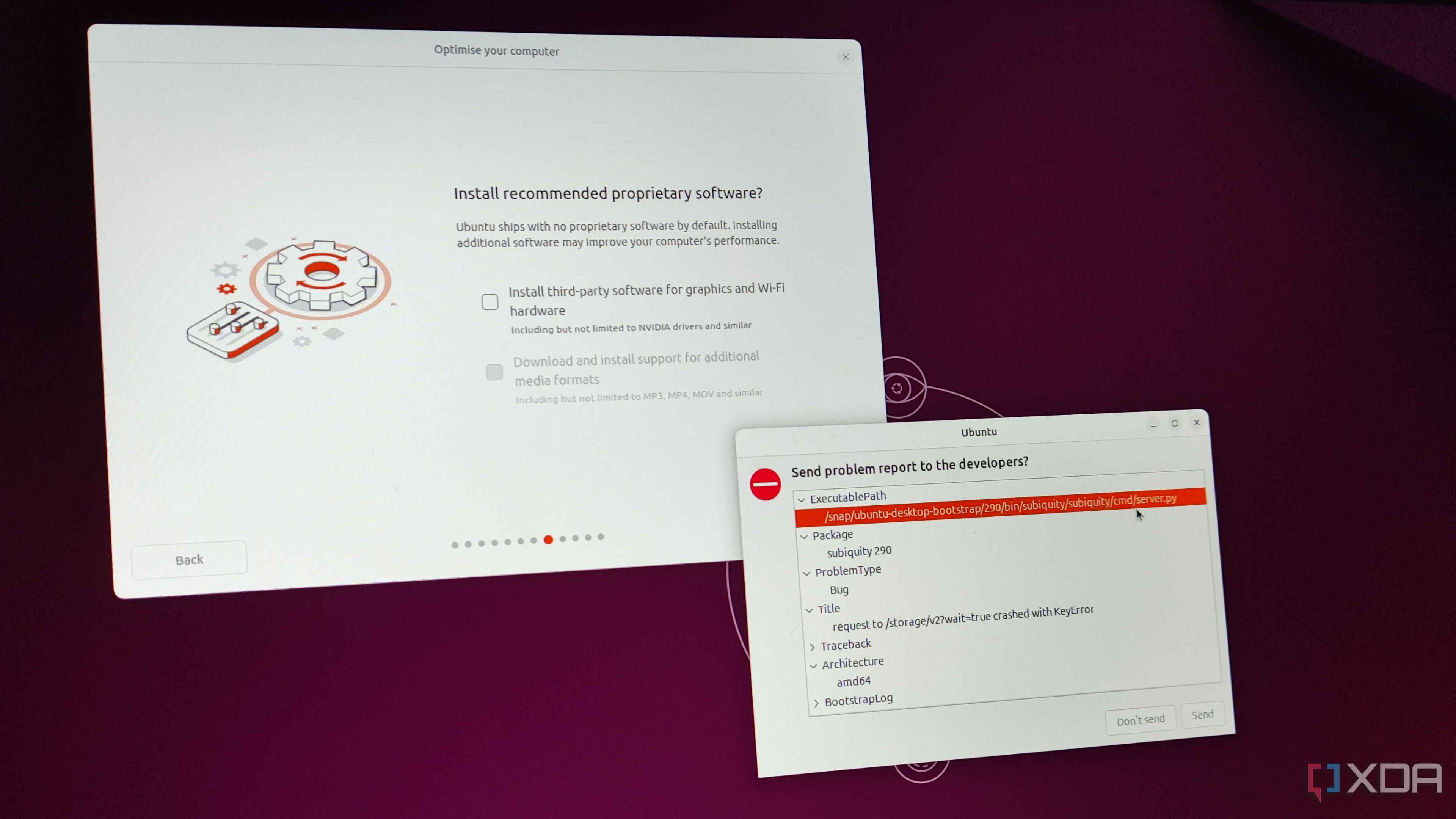 The error when installing Ubuntu on a NAS