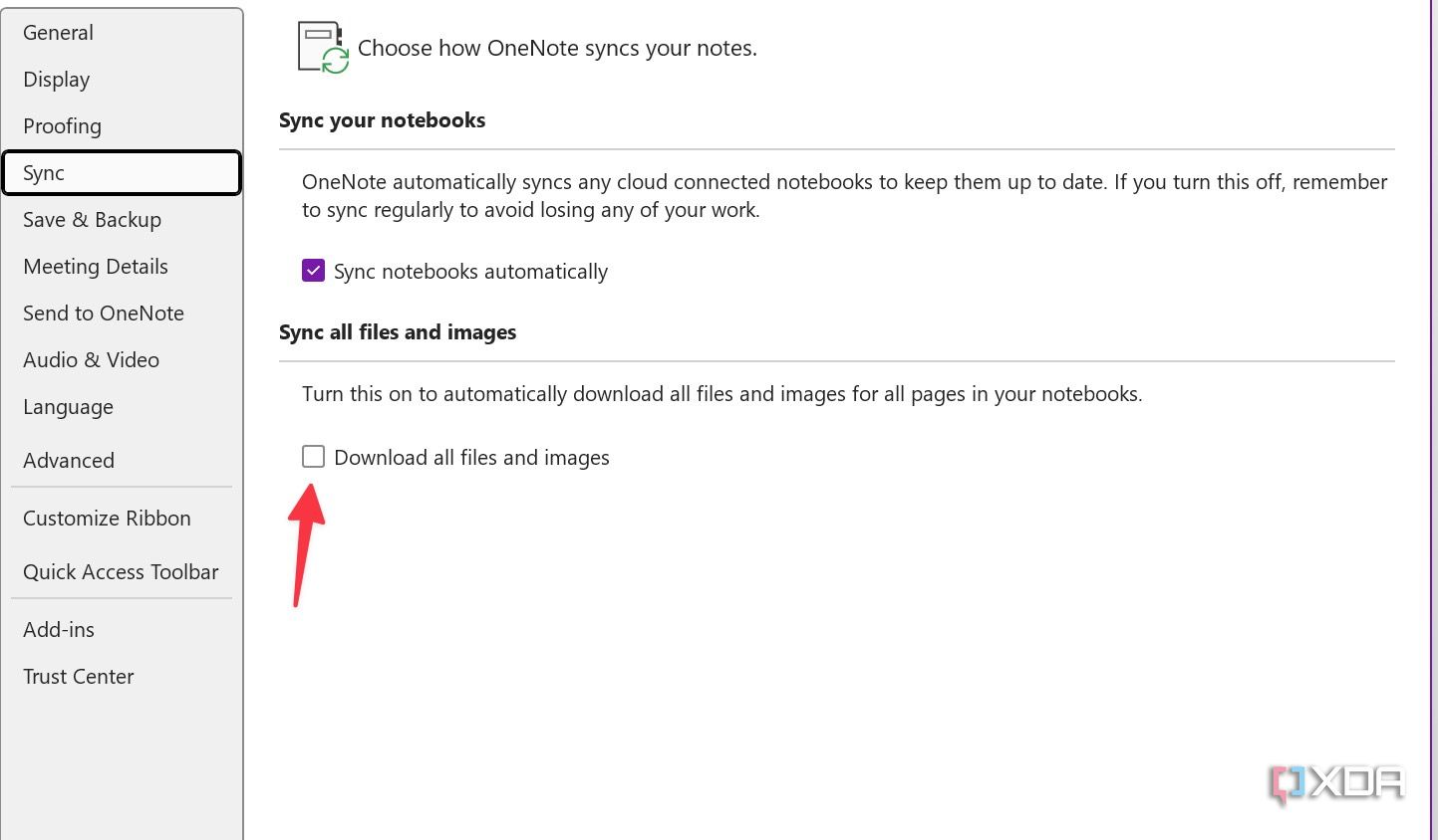 Download files on OneNote