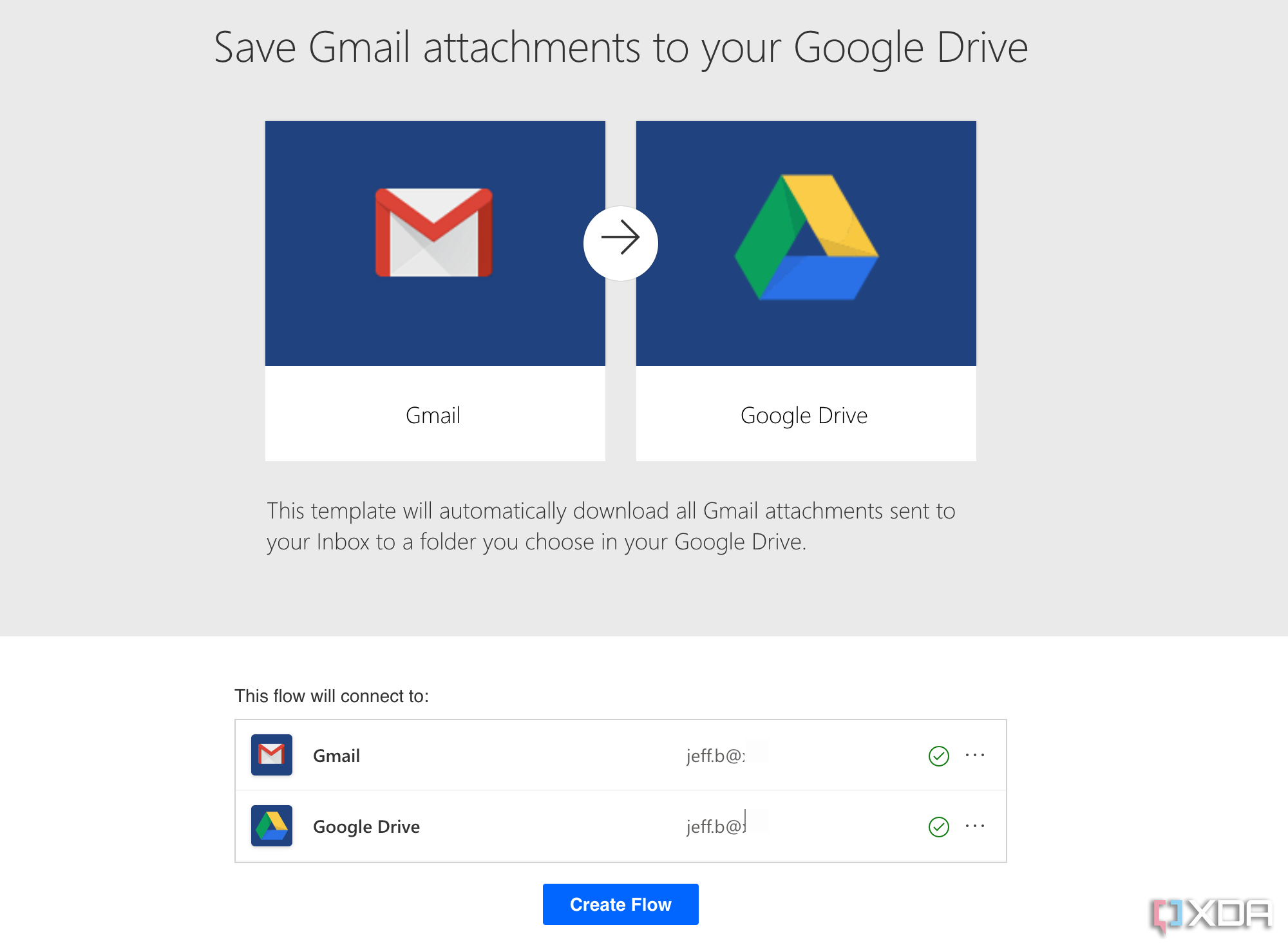 Power Automate save gmail attachments