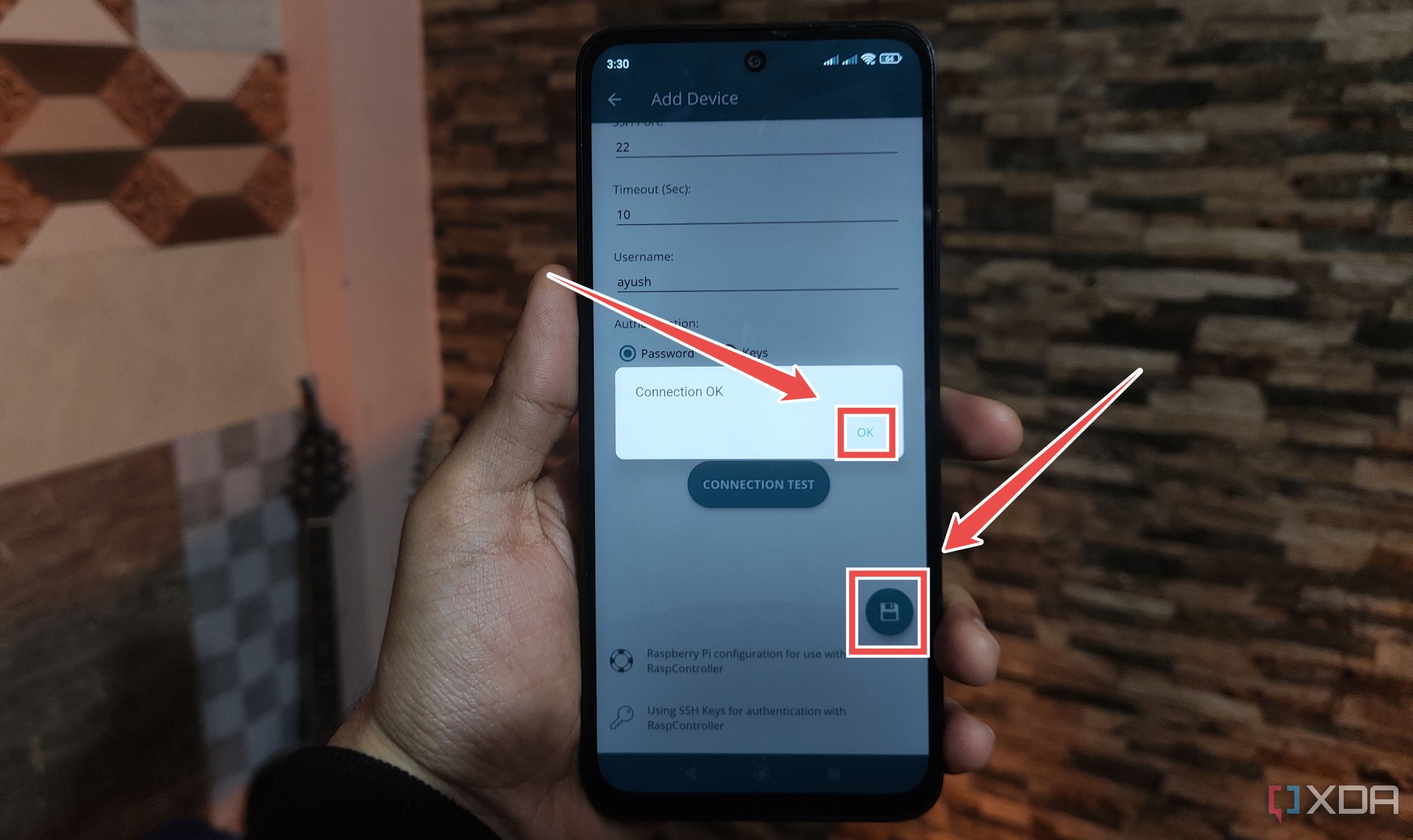 Saving the Connection settings in RaspController