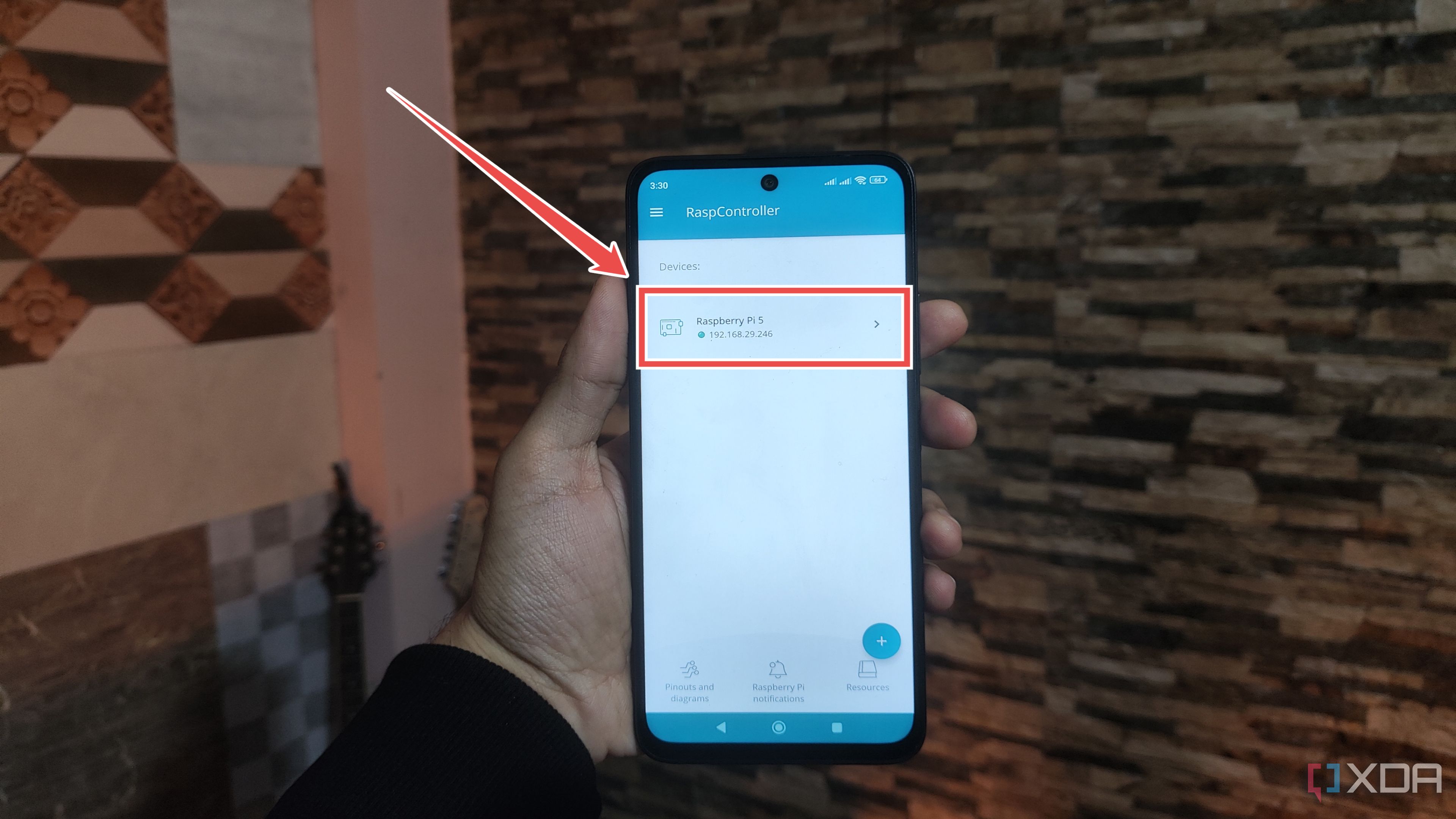 Clicking on the Raspberry Pi in RaspController
