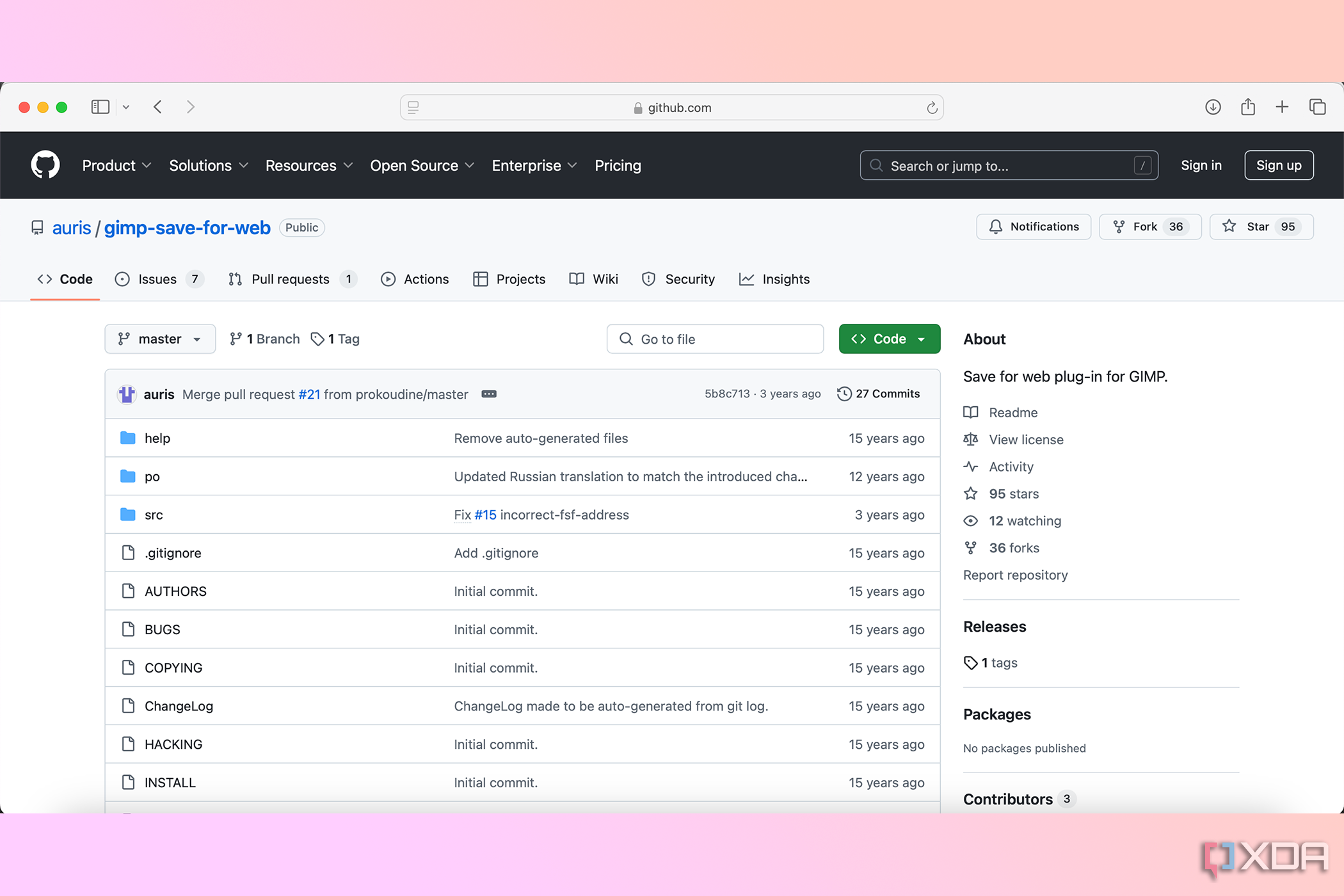 Repositorio de Github para la herramienta Save For Web