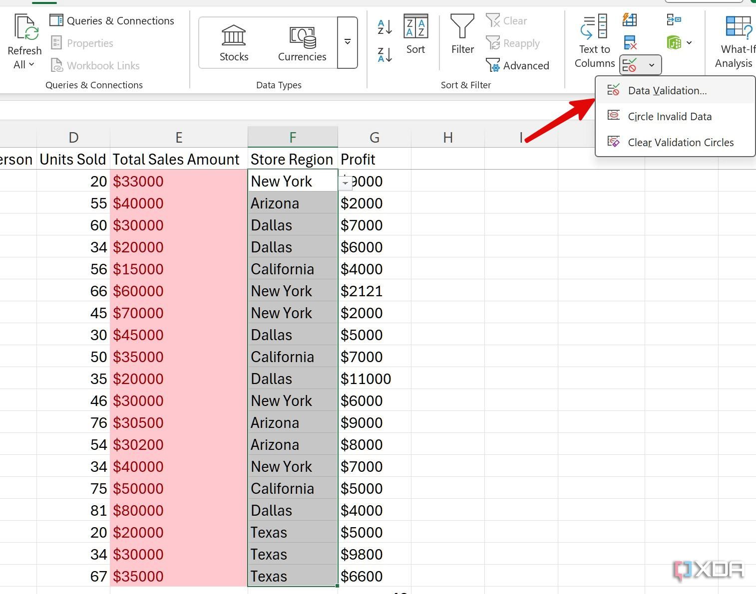 Validación de datos en Excel