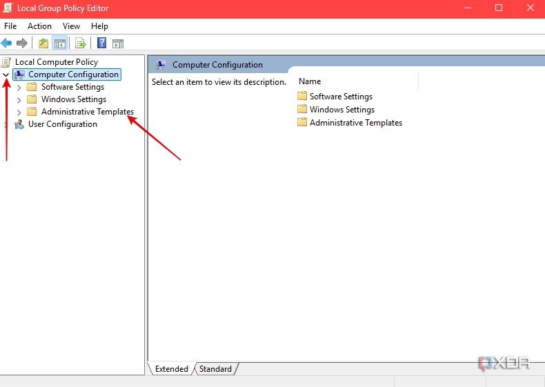 Computer configuration in GPE