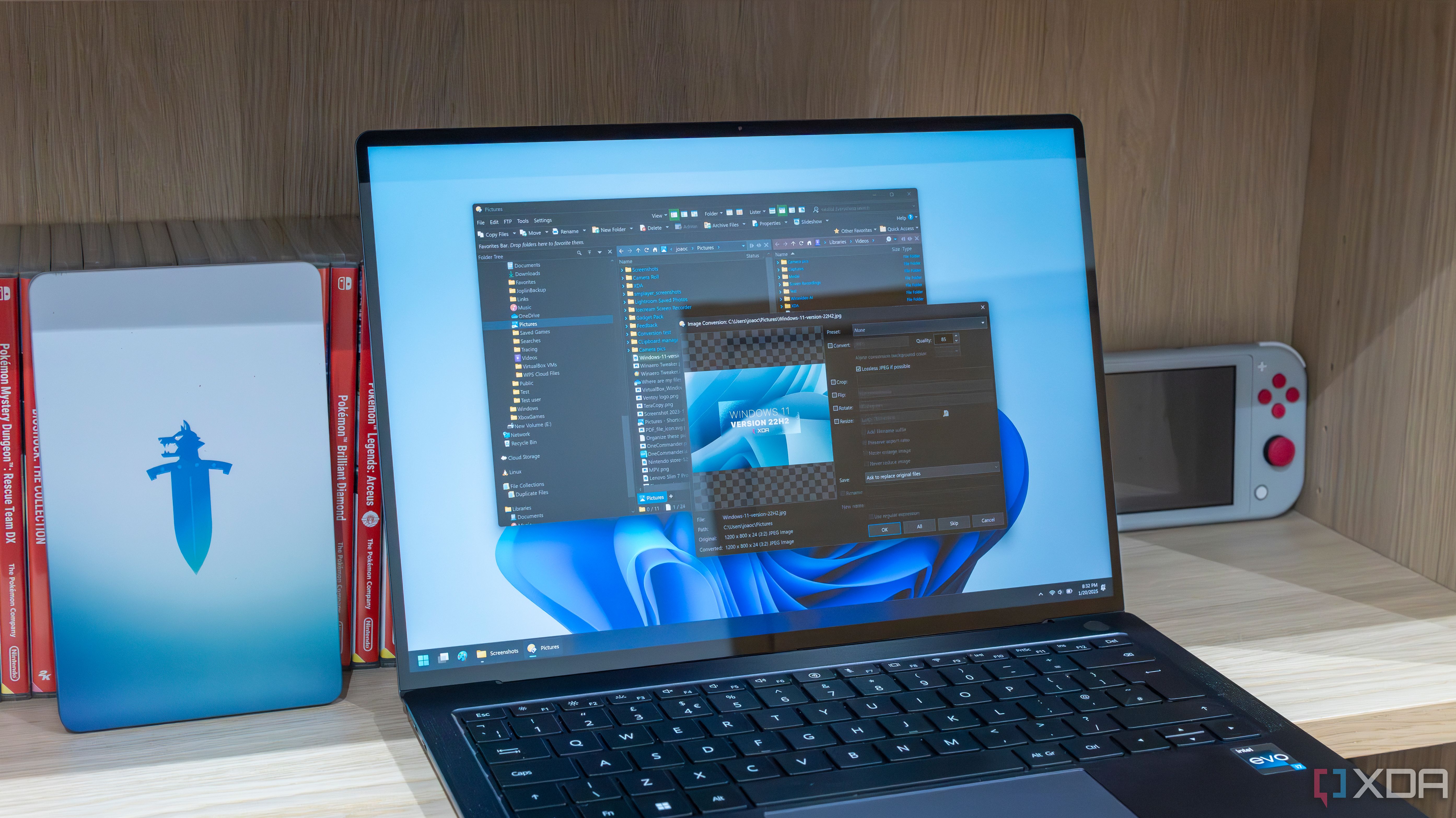 Una computadora portátil con Windows 11 que ejecuta Directory Opud