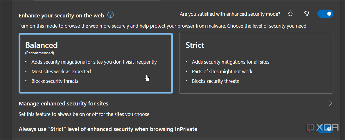 mostrando seguridad mejorada del navegador Edge