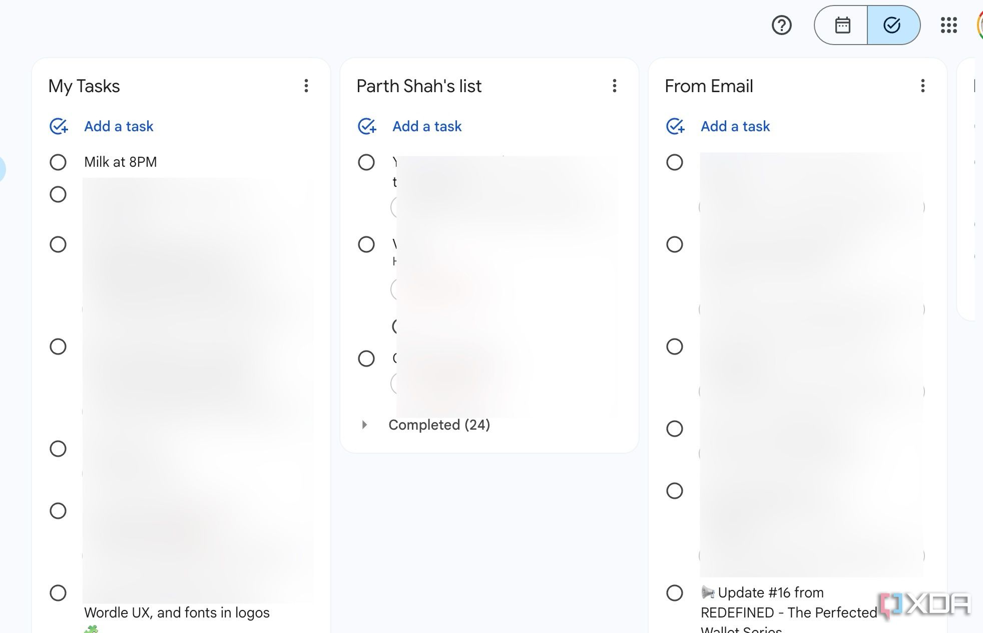 Google Calendar tasks integration