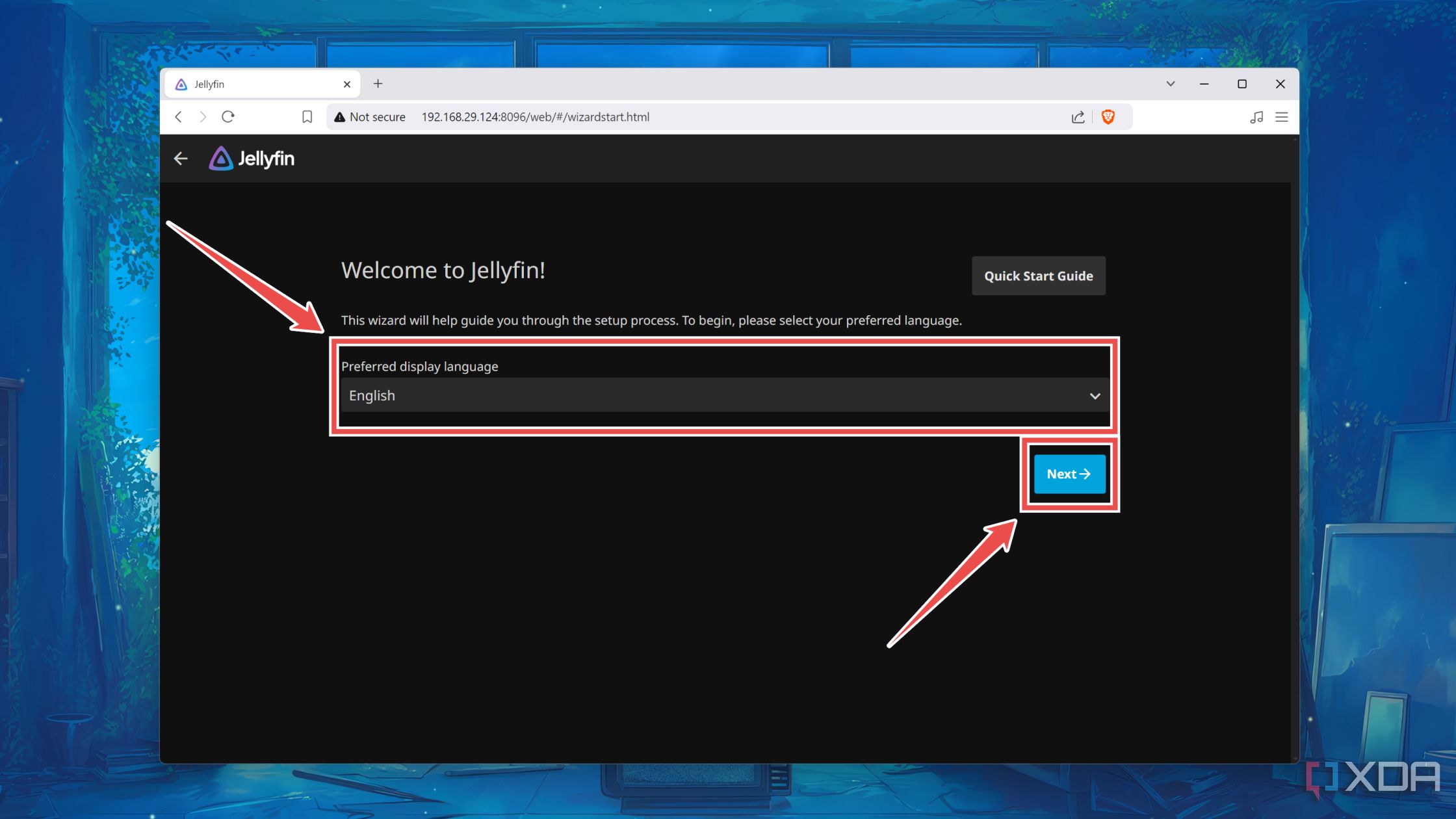 Cómo elegir un idioma en la interfaz web de Jellyfin