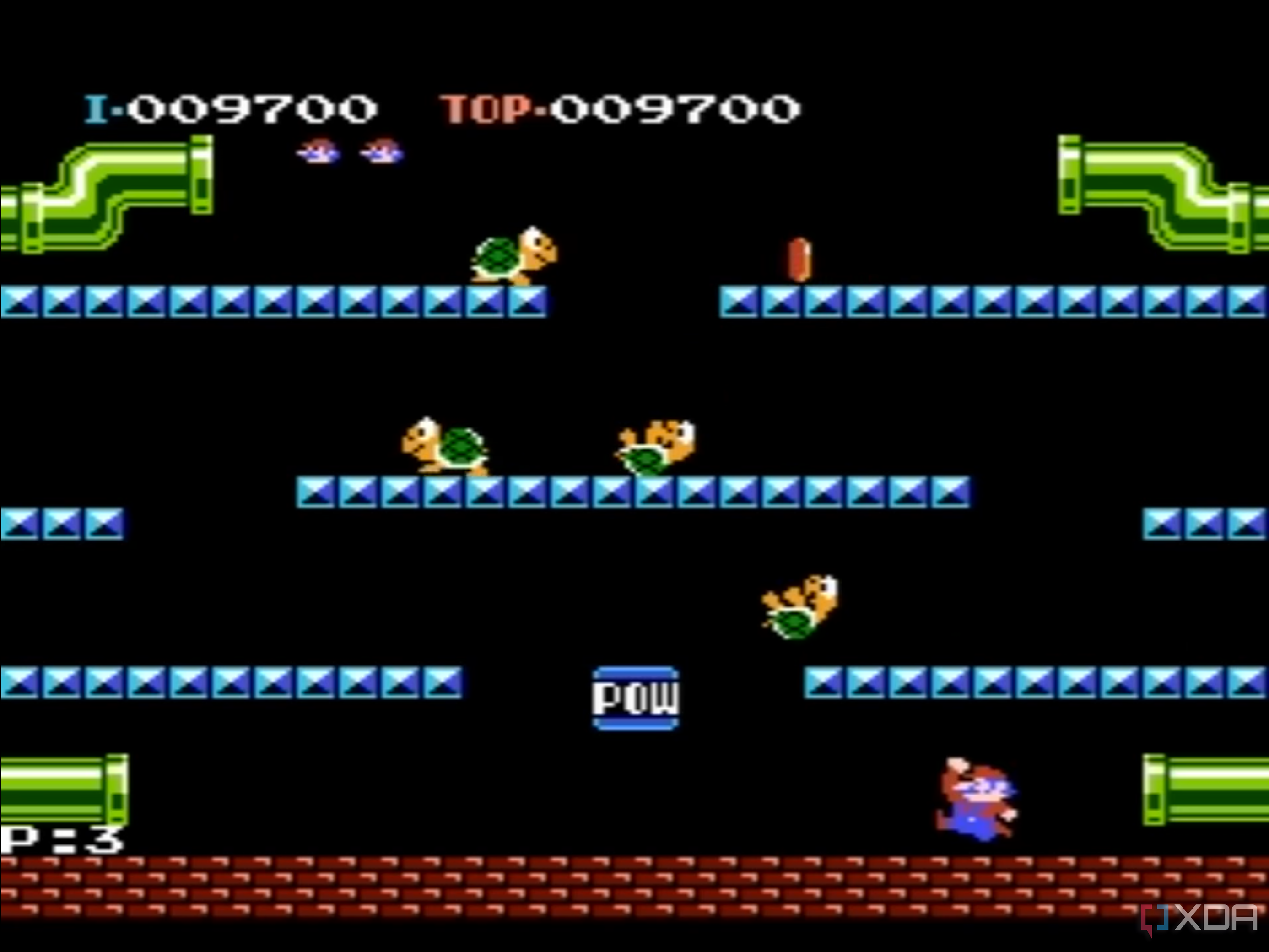 Captura de pantalla de la serie clásica de Mario Bros en la NES