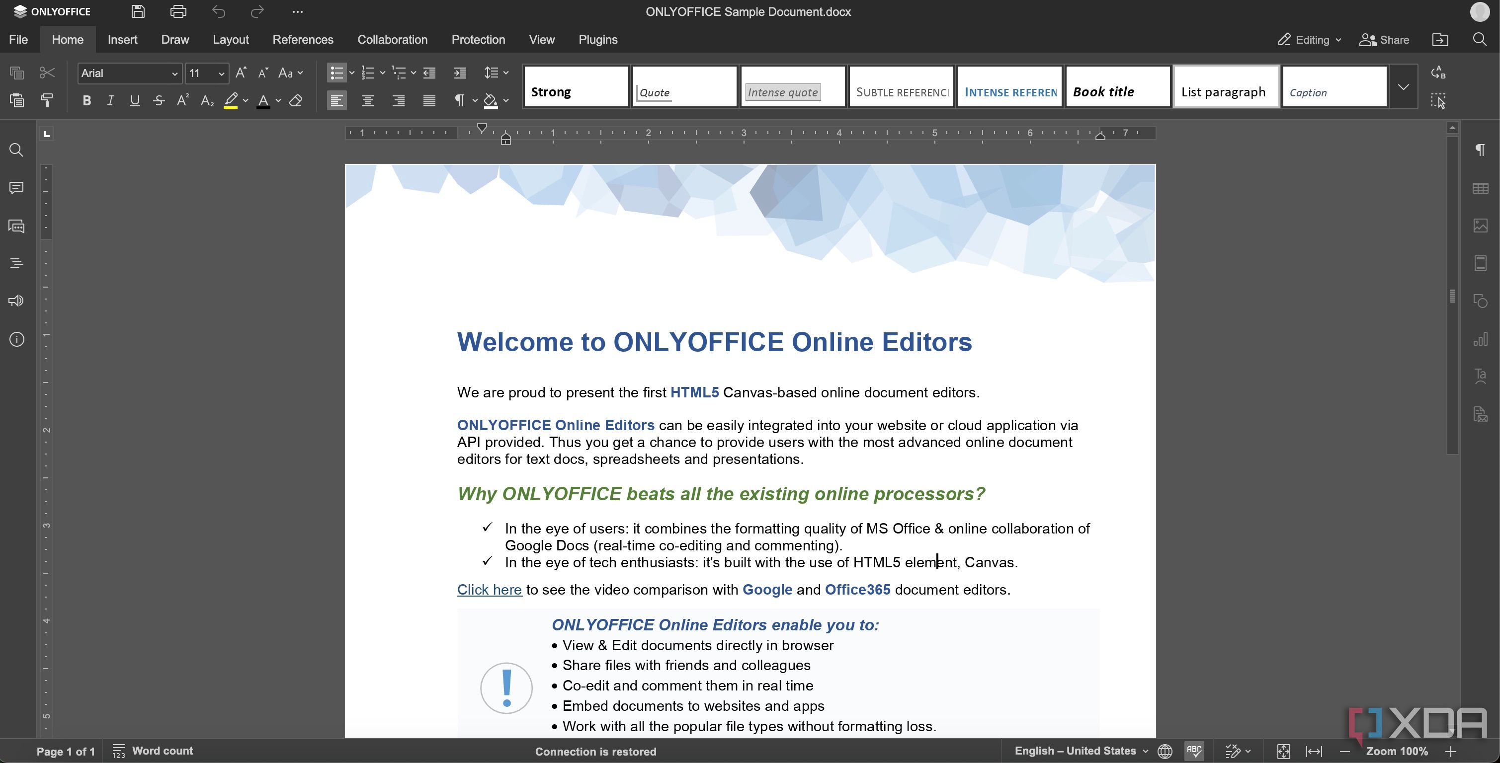 OnlyOffice homepage