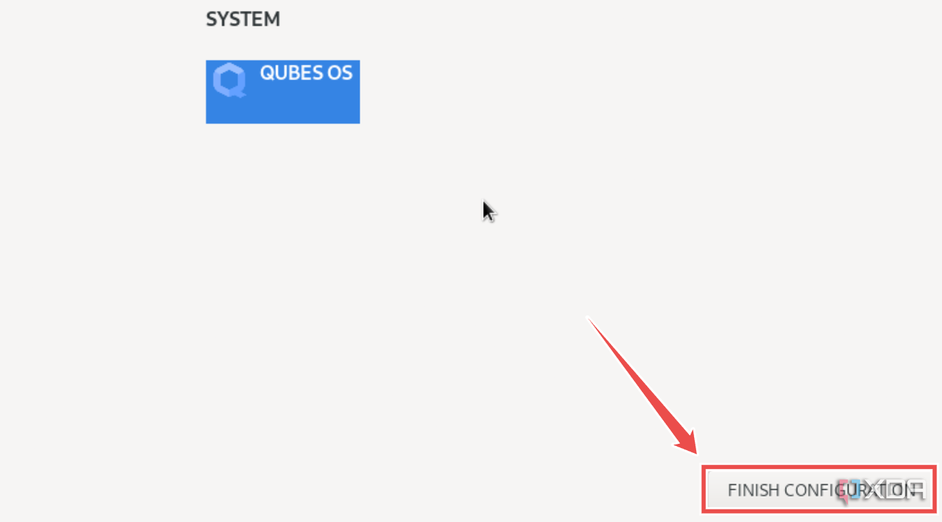 Finalizando la instalación del sistema operativo Qubes