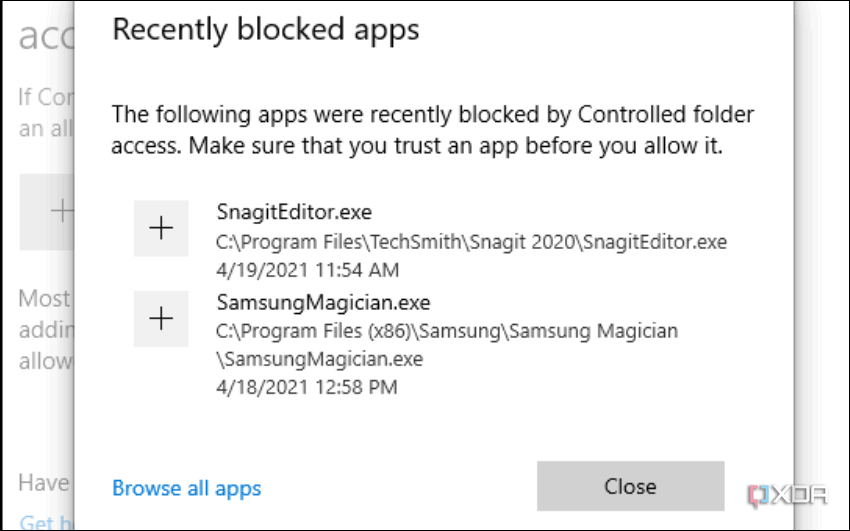 Cómo mostrar notificaciones de aplicaciones recientemente permitidas desde el acceso a carpetas controladas en Windows