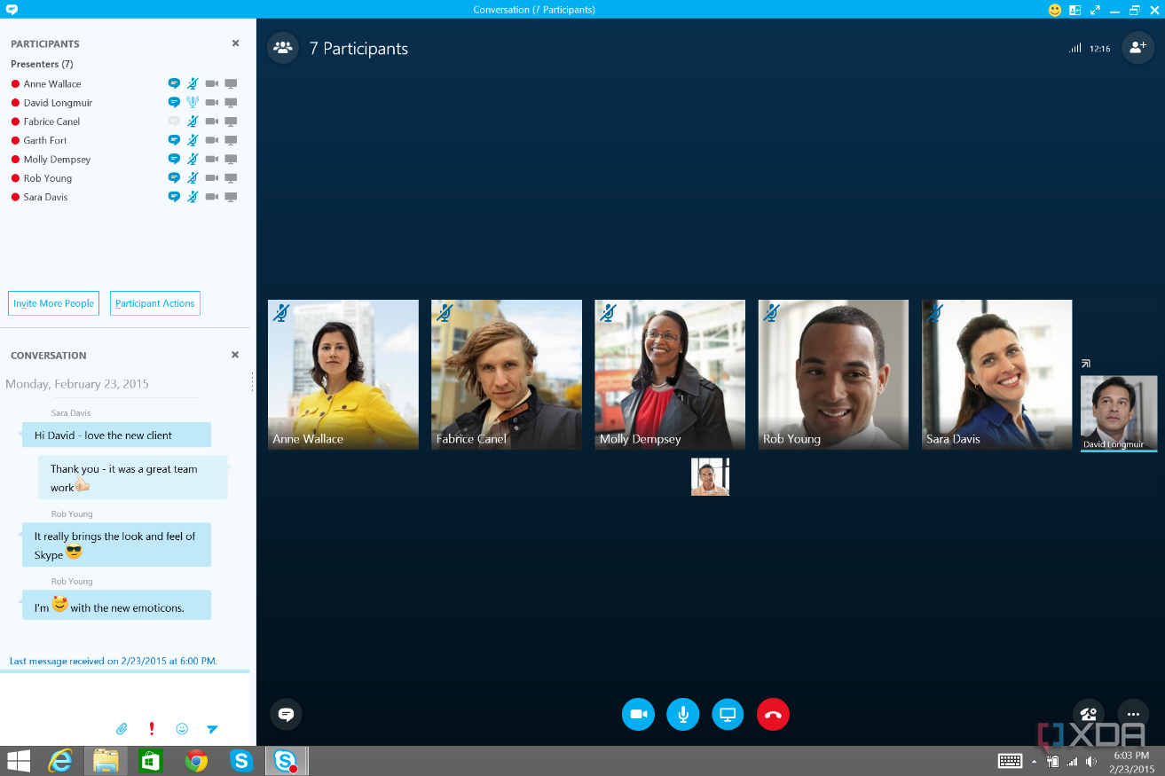 Captura de pantalla de Skype Empresarial en Windows 8.1