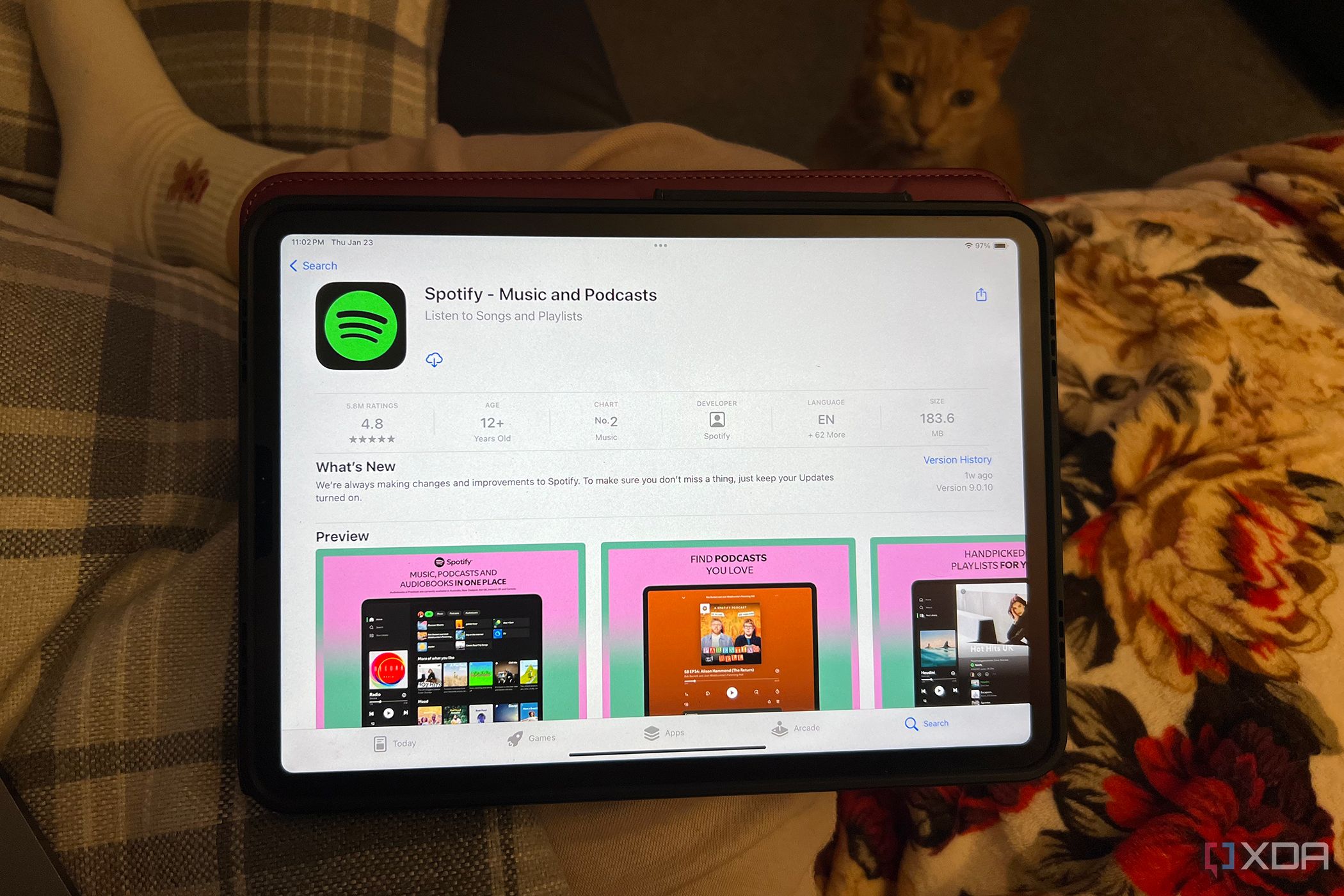 Aplicación Spotify en la App Store de iPad