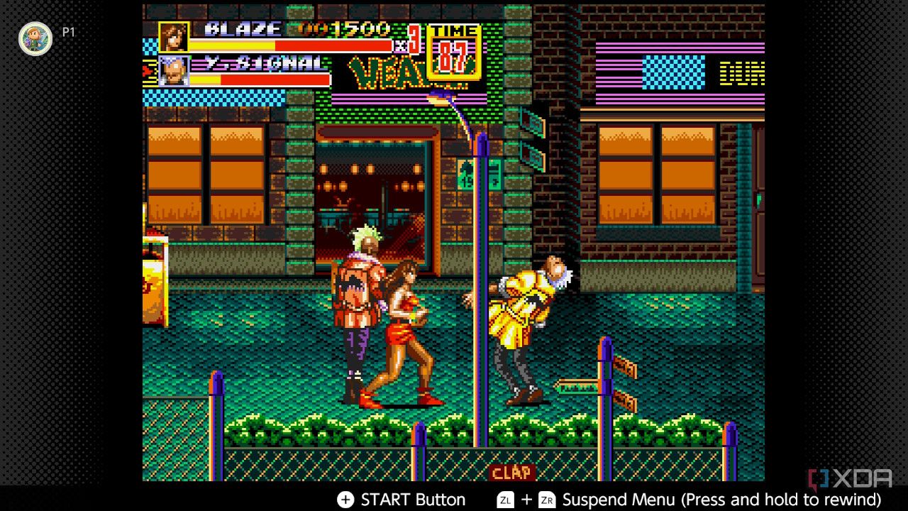 Captura de pantalla de Streets of Rage 2 para Sega Genesis en el servicio Nintendo Switch Online