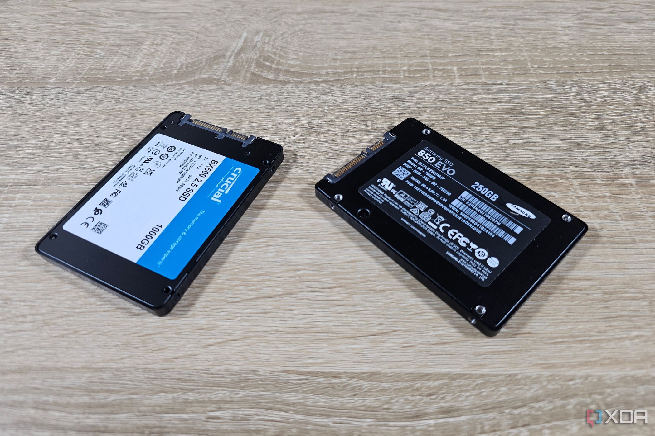 two mm.2 ssds on a table next to each other