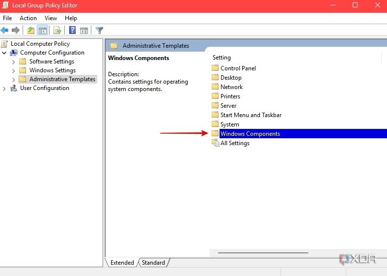 Windows components in GPE