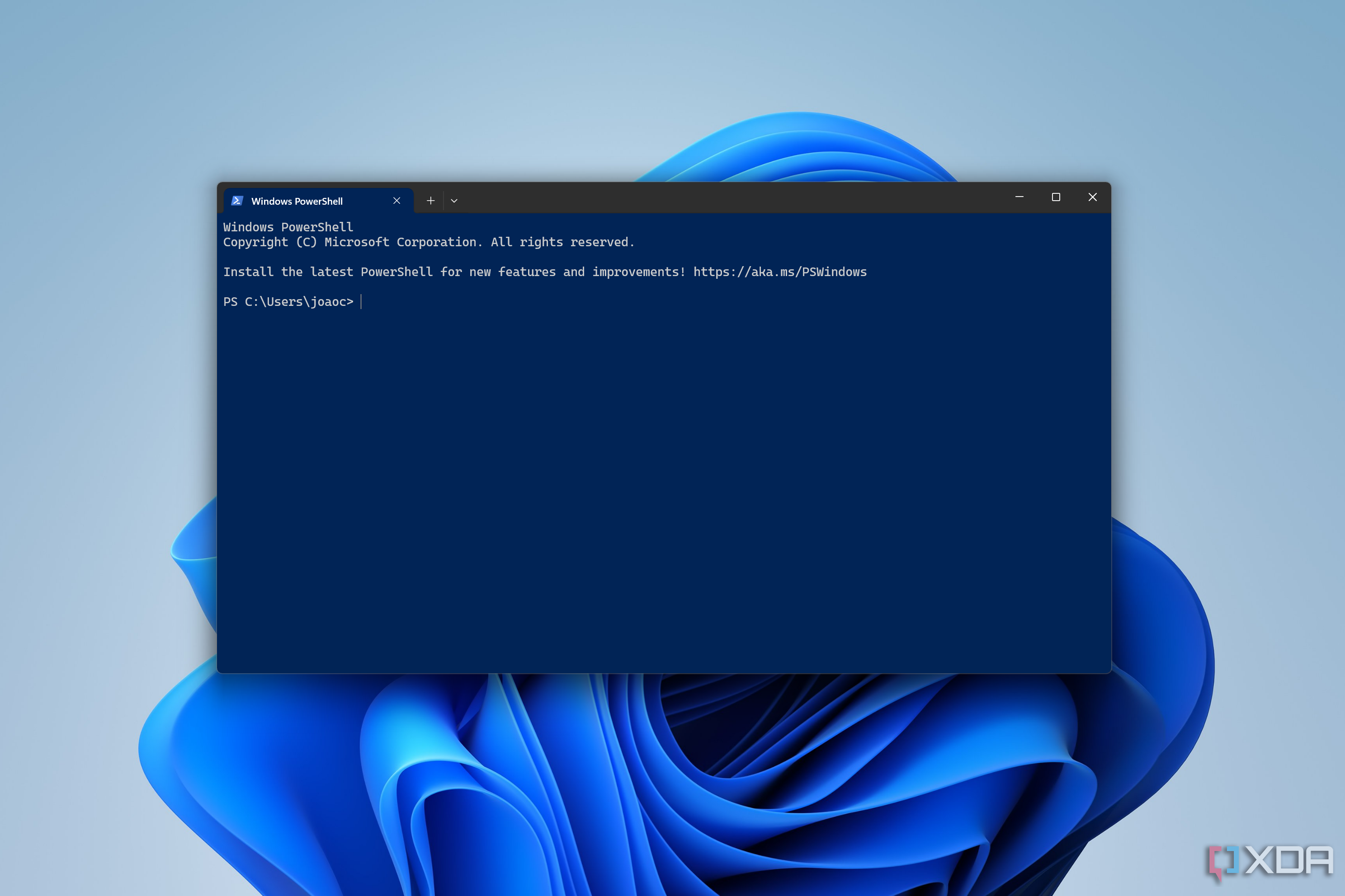 Captura de pantalla de Windows PowerShell en Windows 11