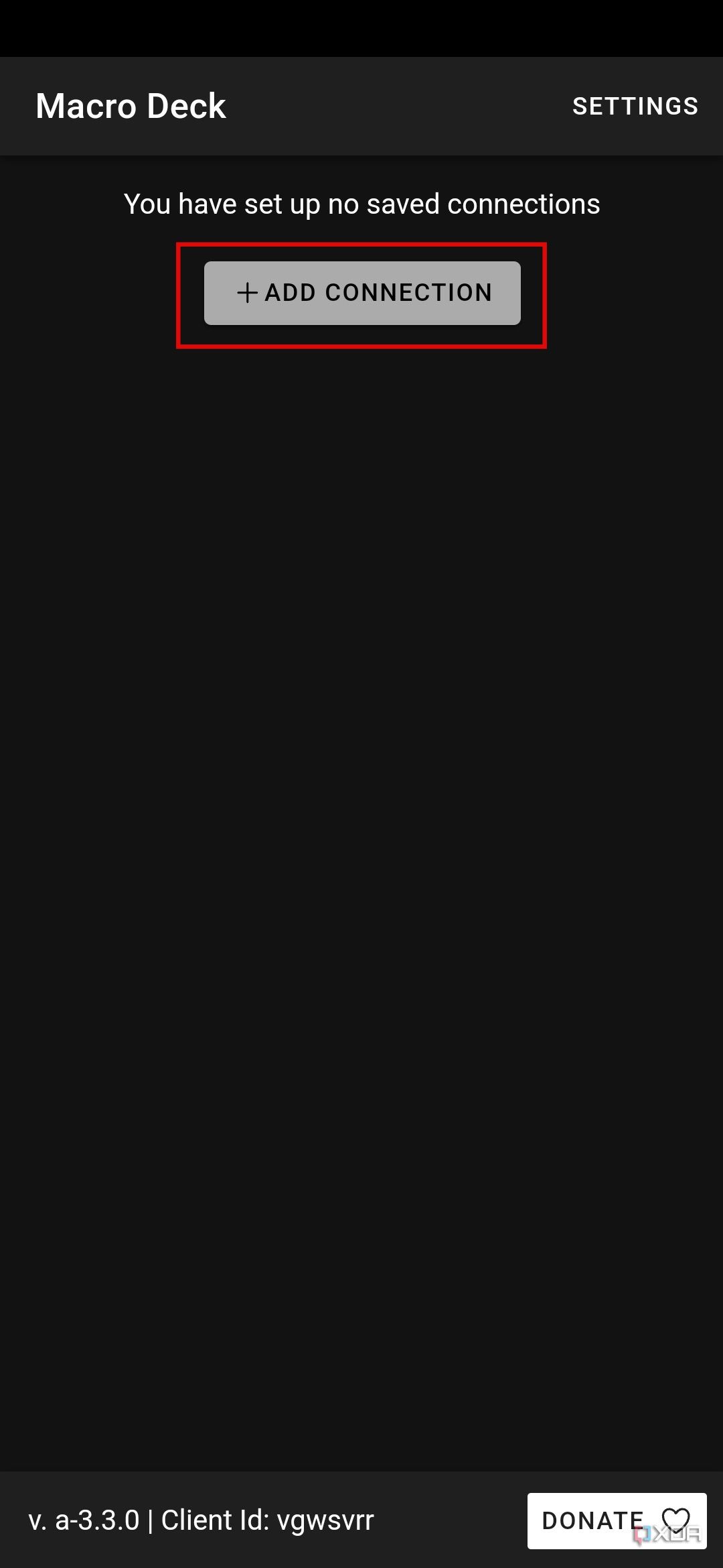Add connection on Macro Deck app