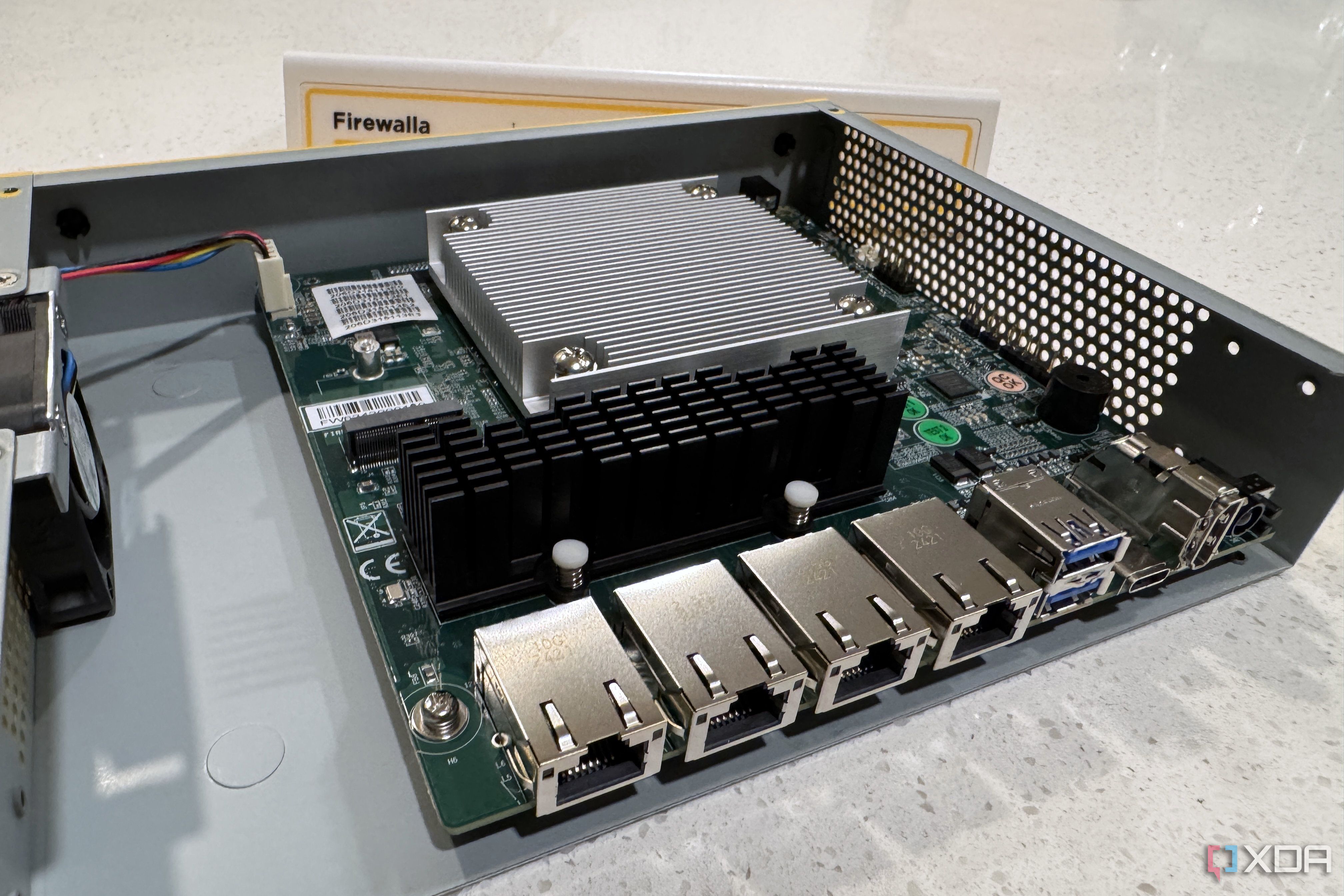 firewalla gold pro with the cover off