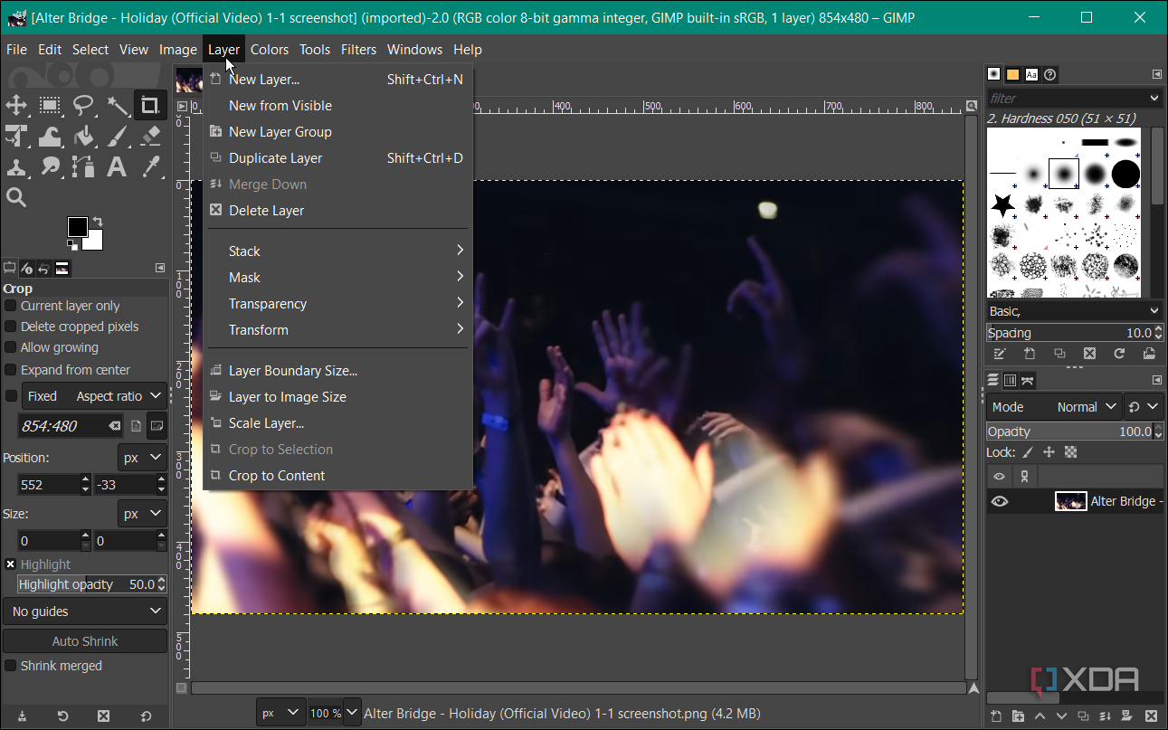 screenshot showing edting live photo in GIMP