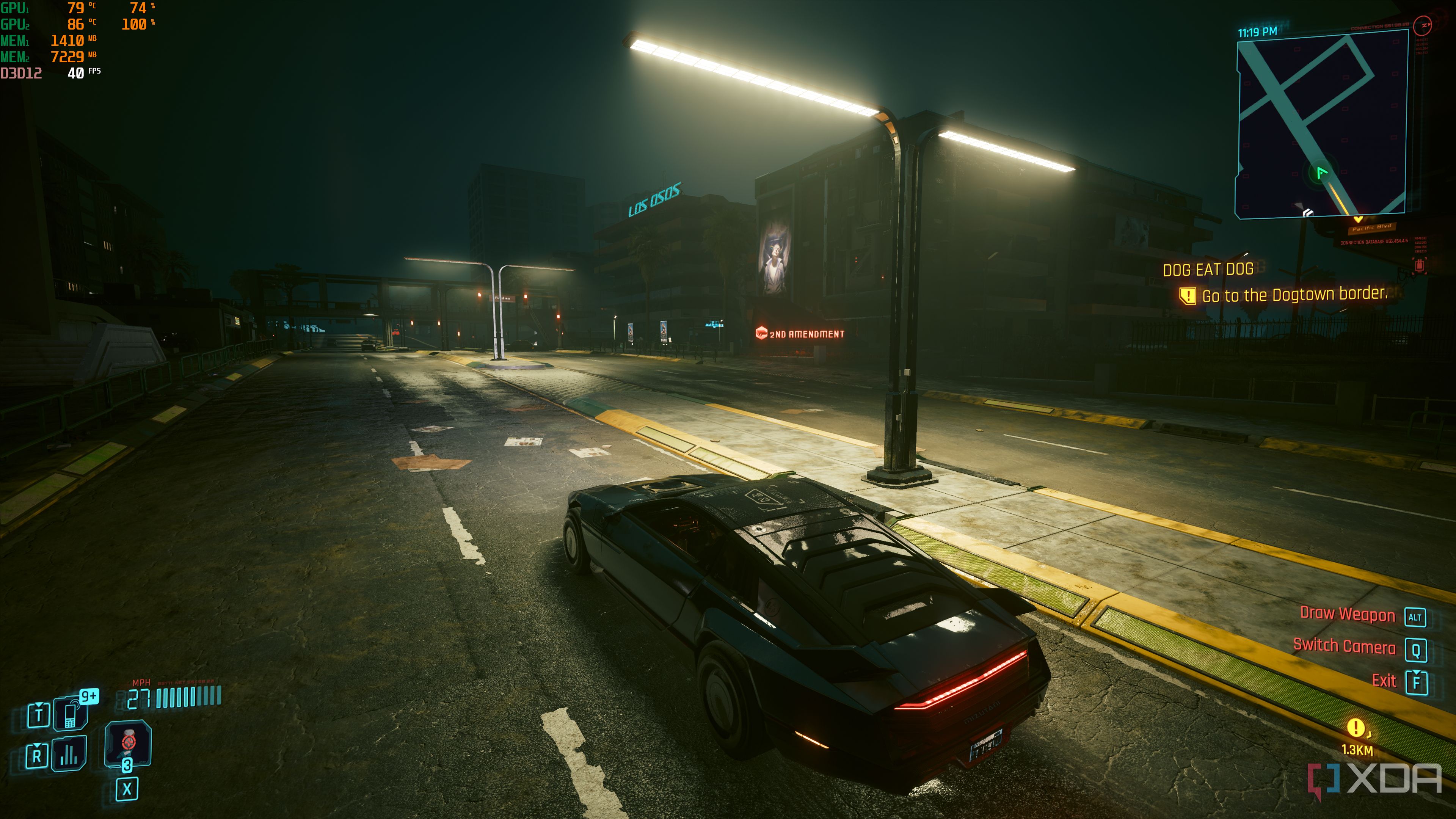 Running Cyberpunk 2077 with Lossless Scaling enabled