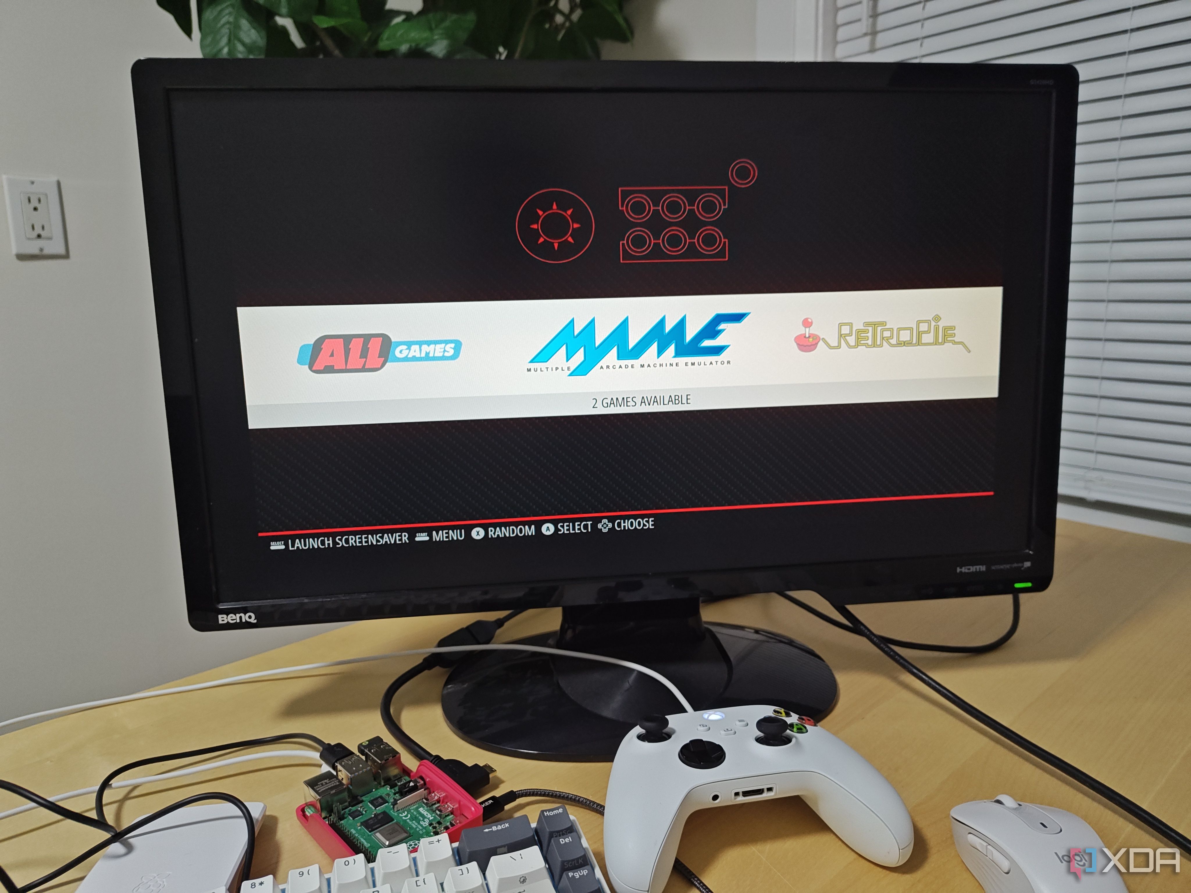 RetroPie's emulator selection screen.