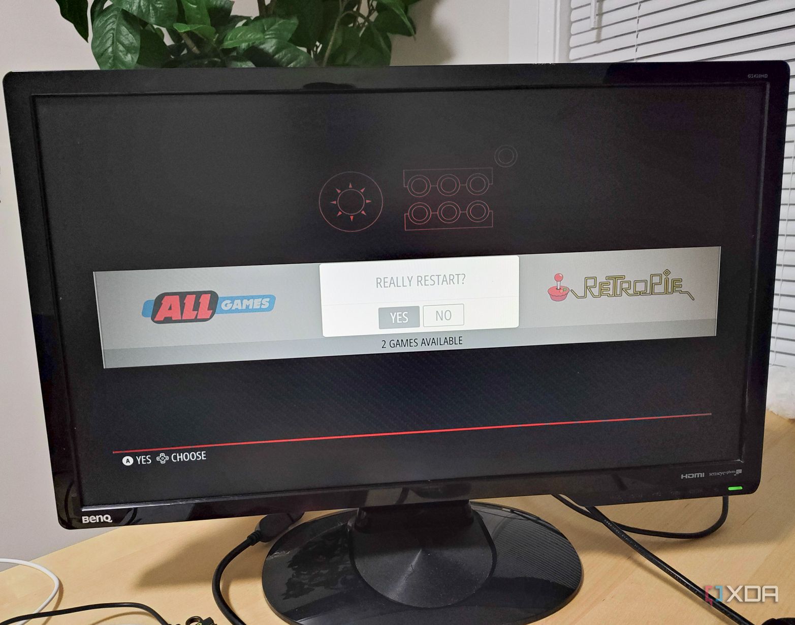 RetroPie's confrimation prompt when restarting its Emulationstation.