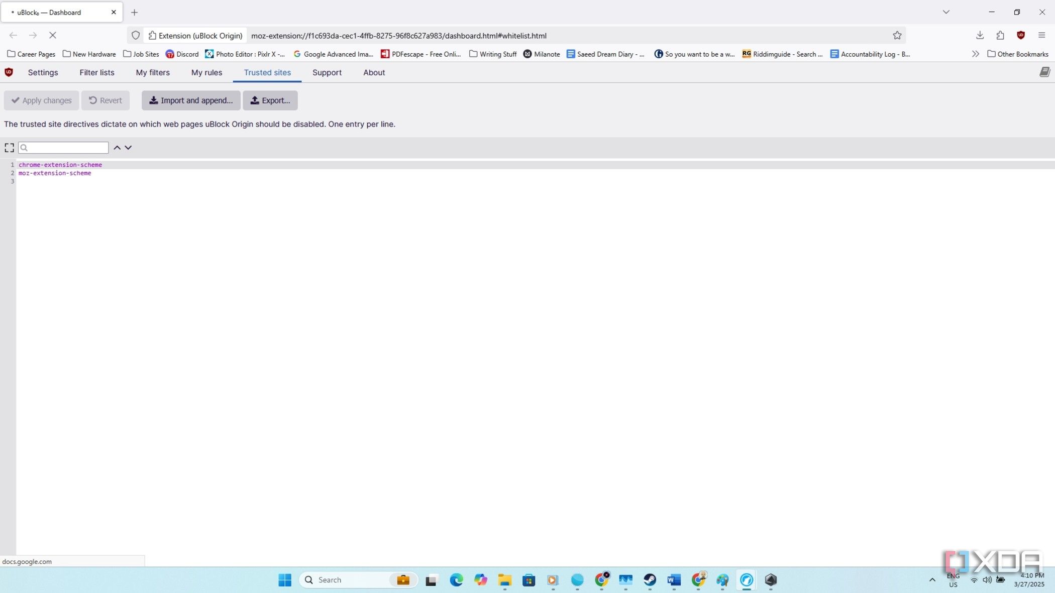 Librewolf-ublock-trusted sites