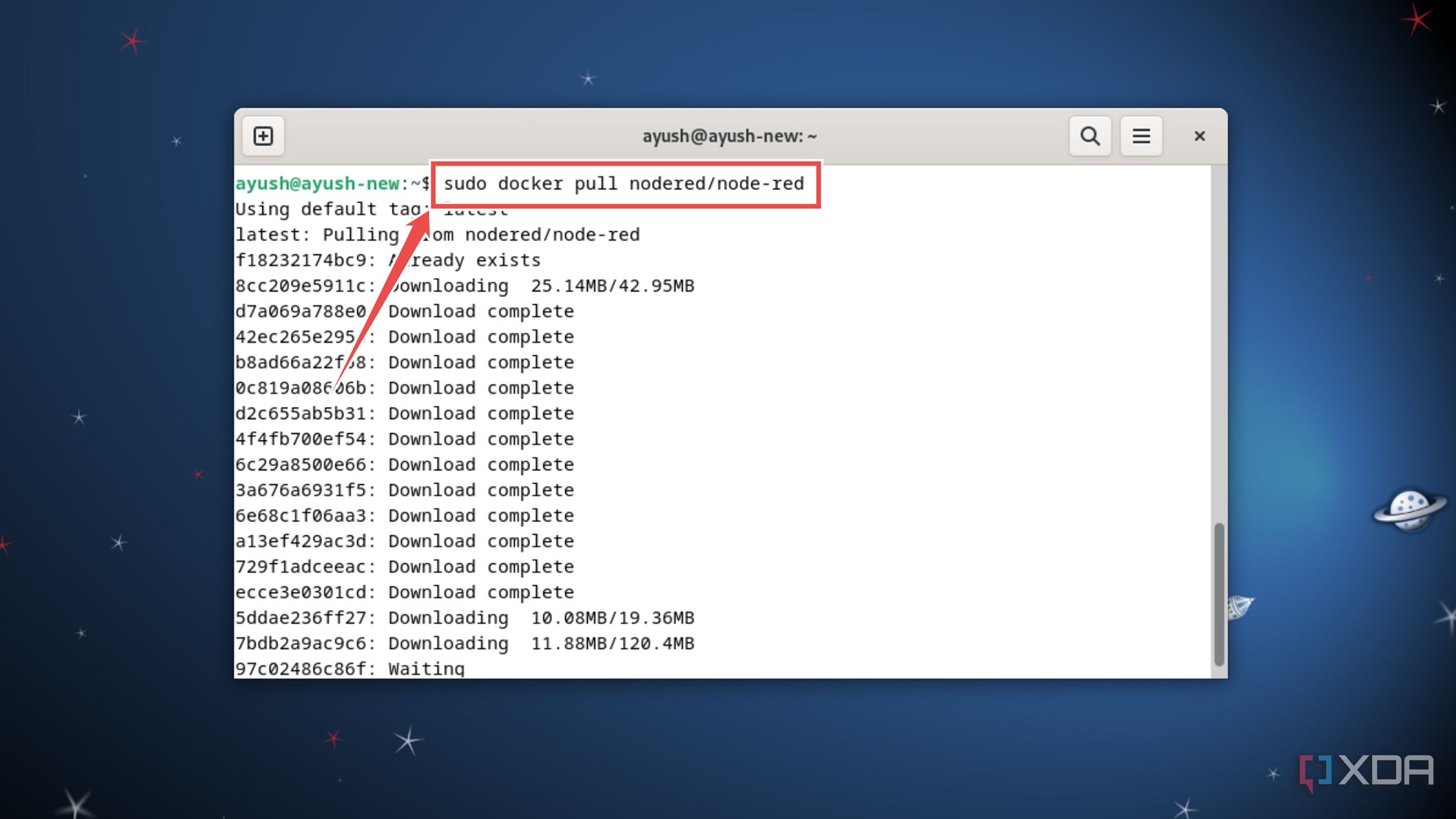 Pulling the Node-RED container image